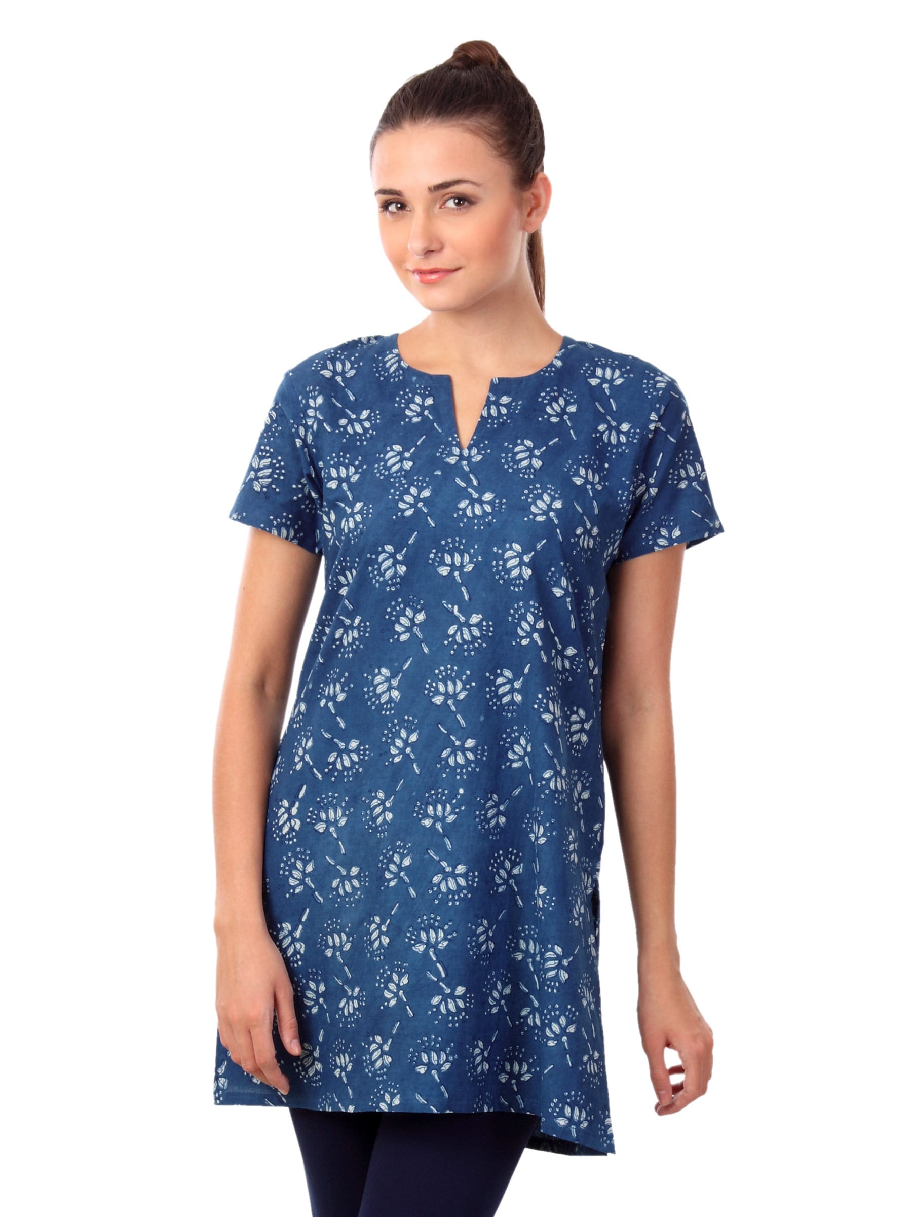 Fabindia Women Printed Blue Kurtis