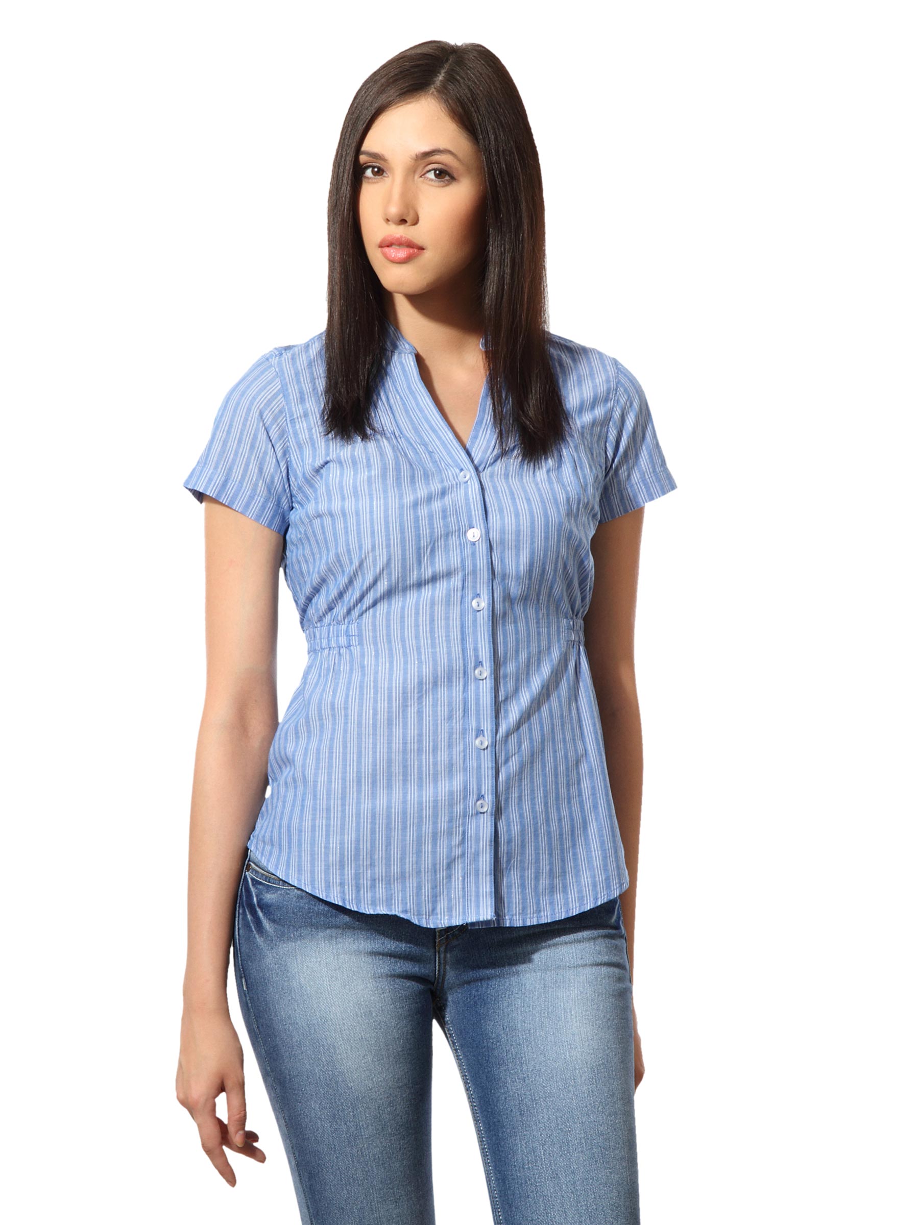 Lee Women Jane Blue Striped Shirt