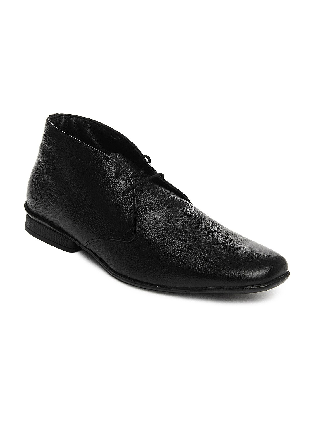 U.S. Polo Assn. Men Black Leather Semi-Formal Shoes