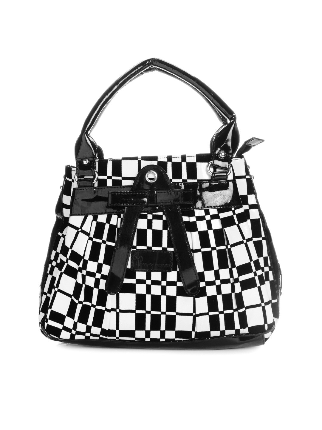 Peperone Women Black & White Handbag