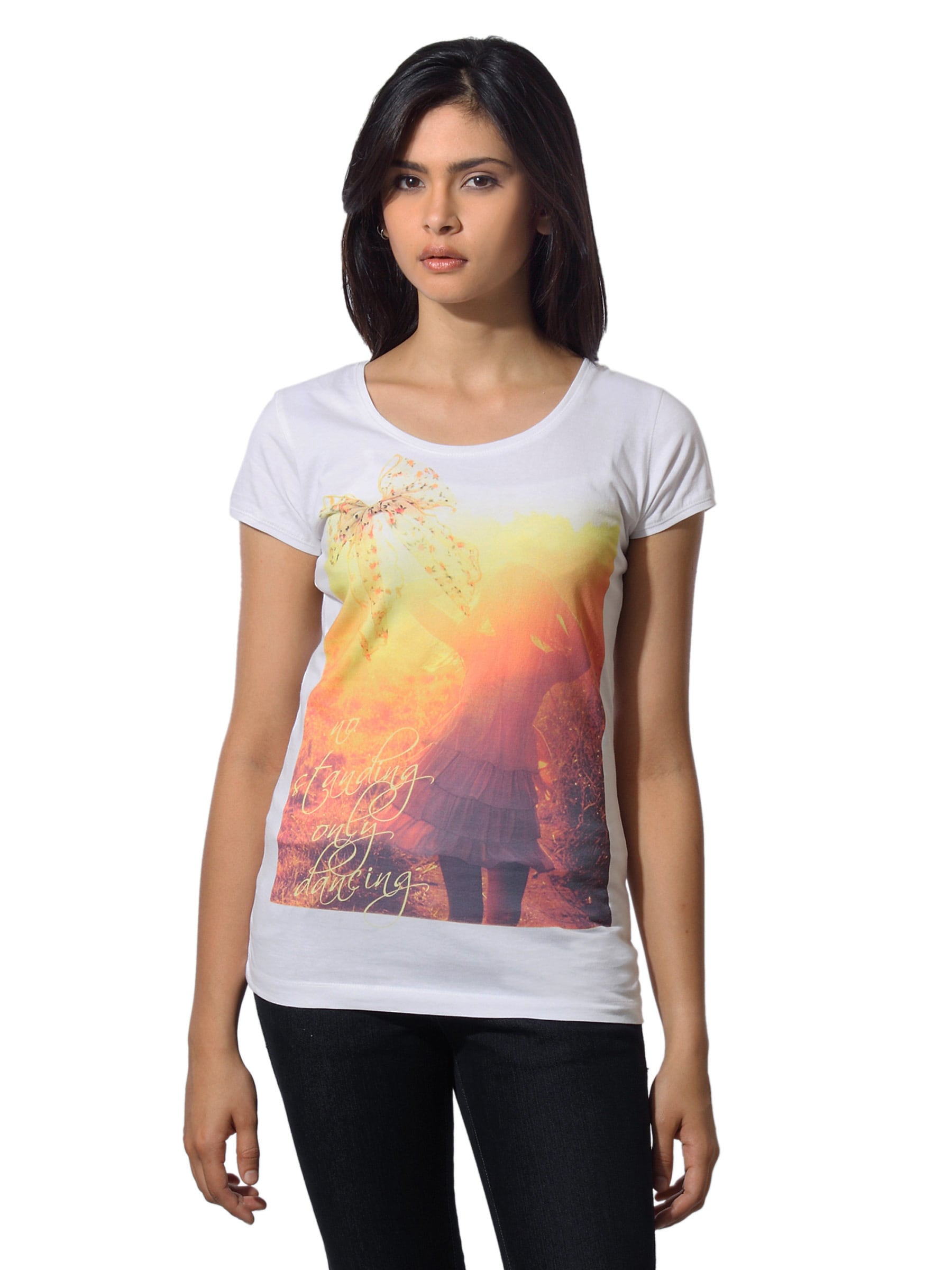 Flying Machine Women Tee White T-shirt