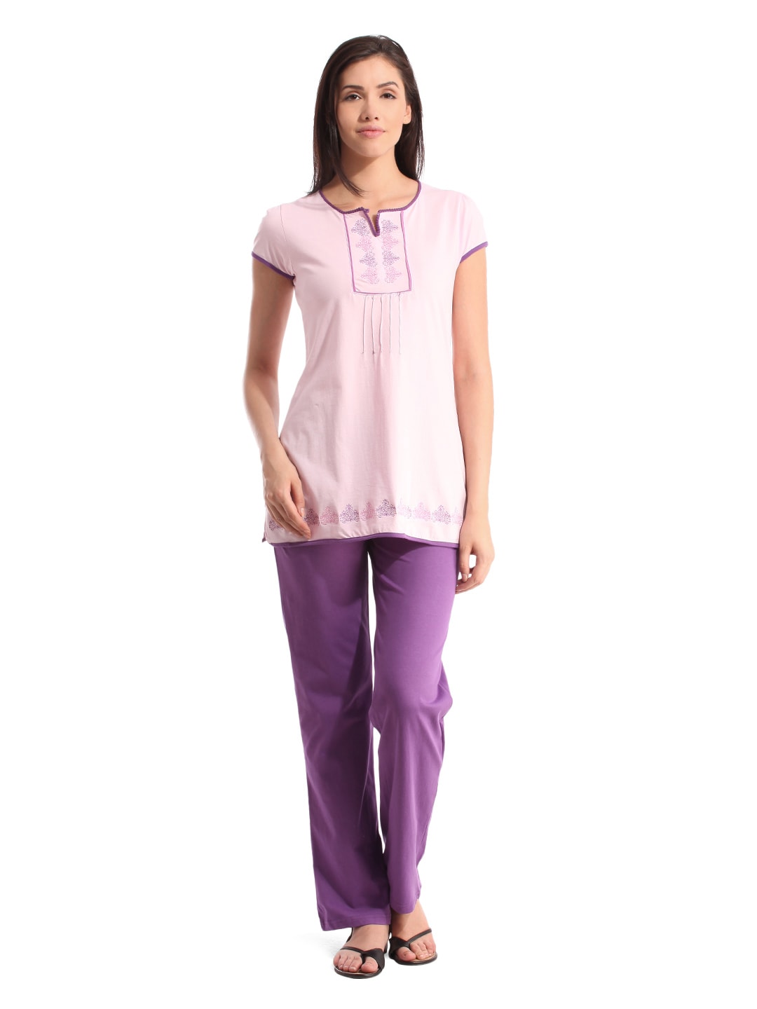 SDL by Sweet Dreams Women Pink & Purple Night suits