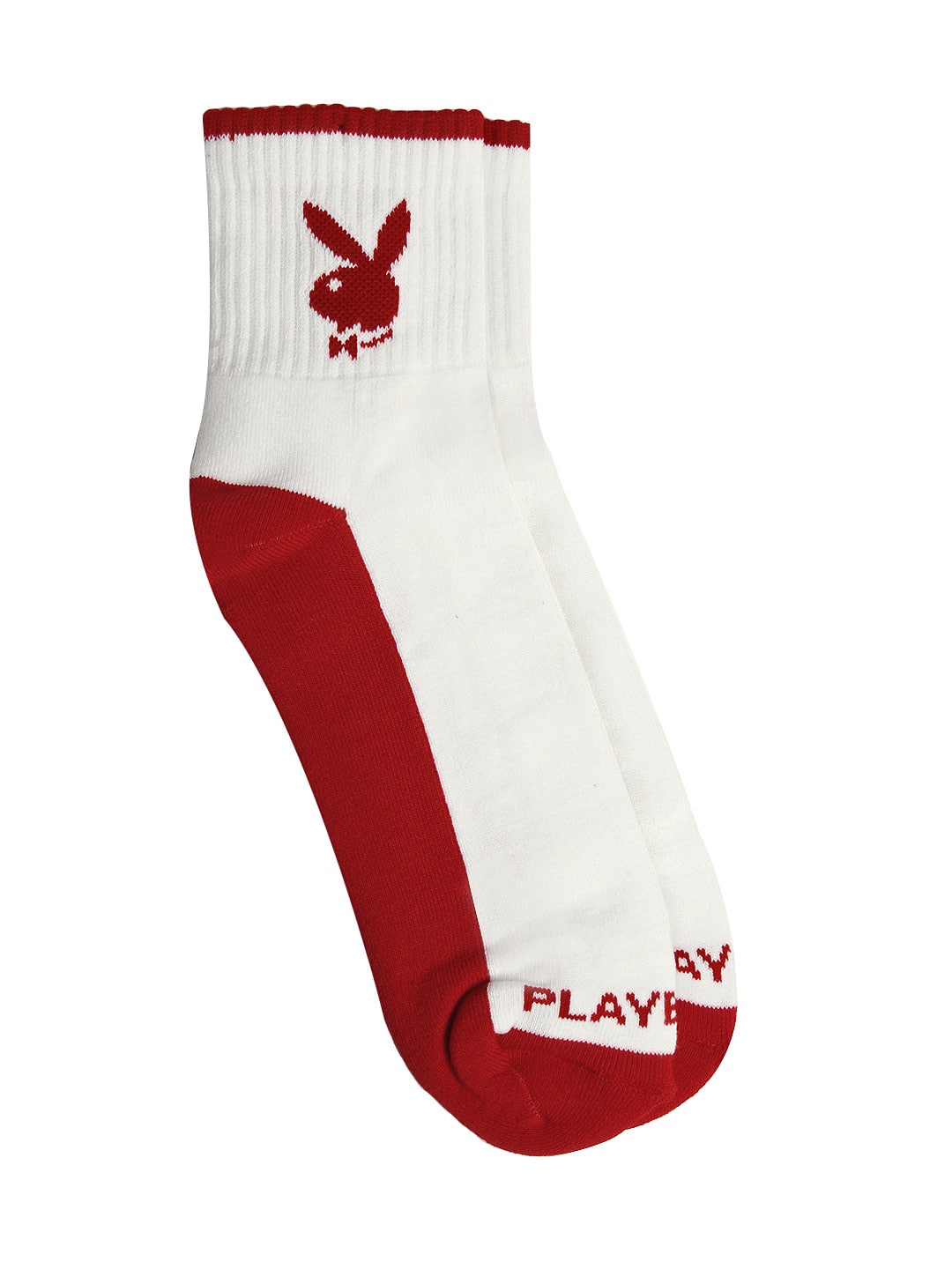 Playboy Men White and Red Socks