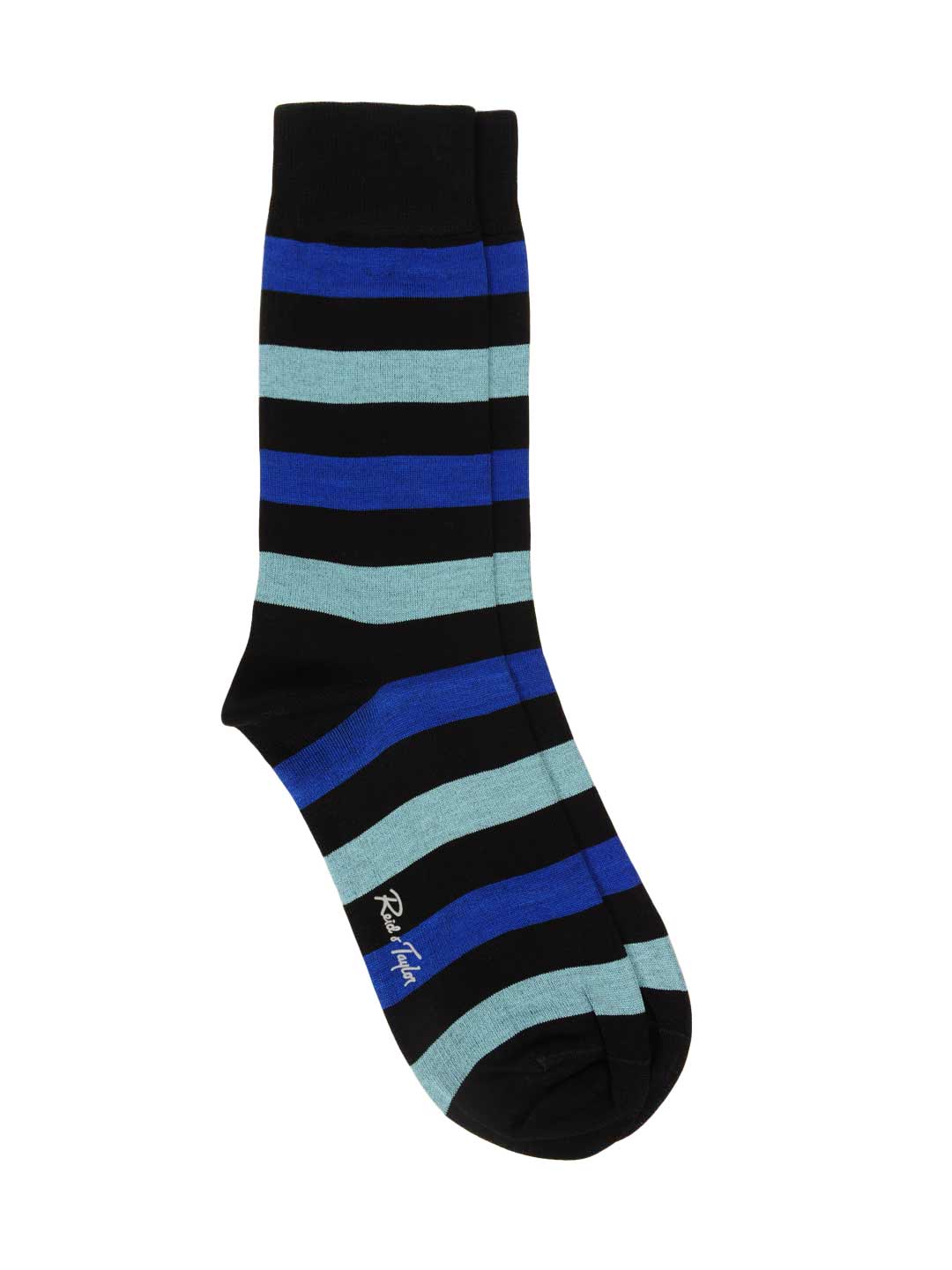 Reid & Taylor Men Black & Blue Socks