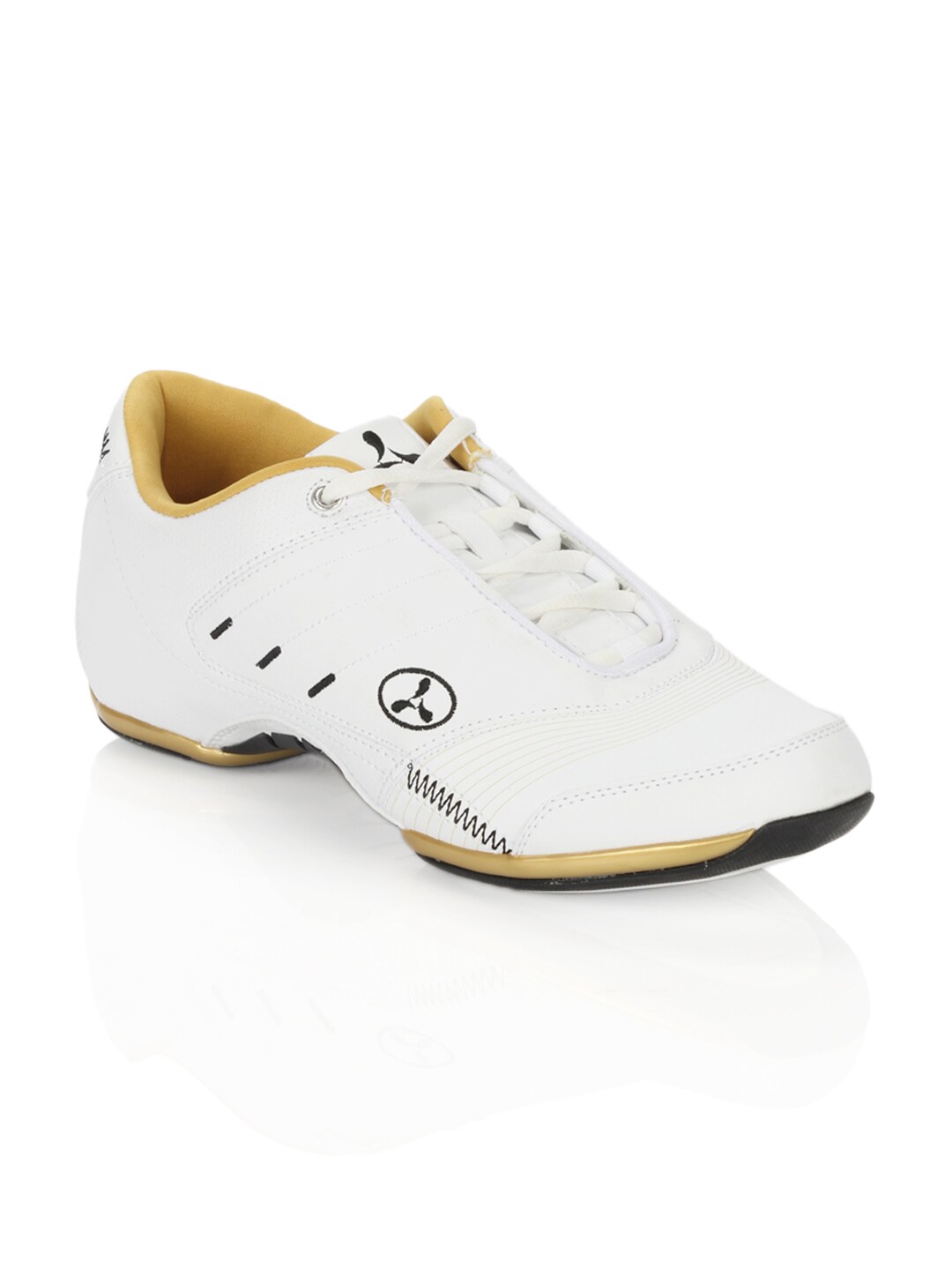 Spinn Men Recurve White & Gold Shoes