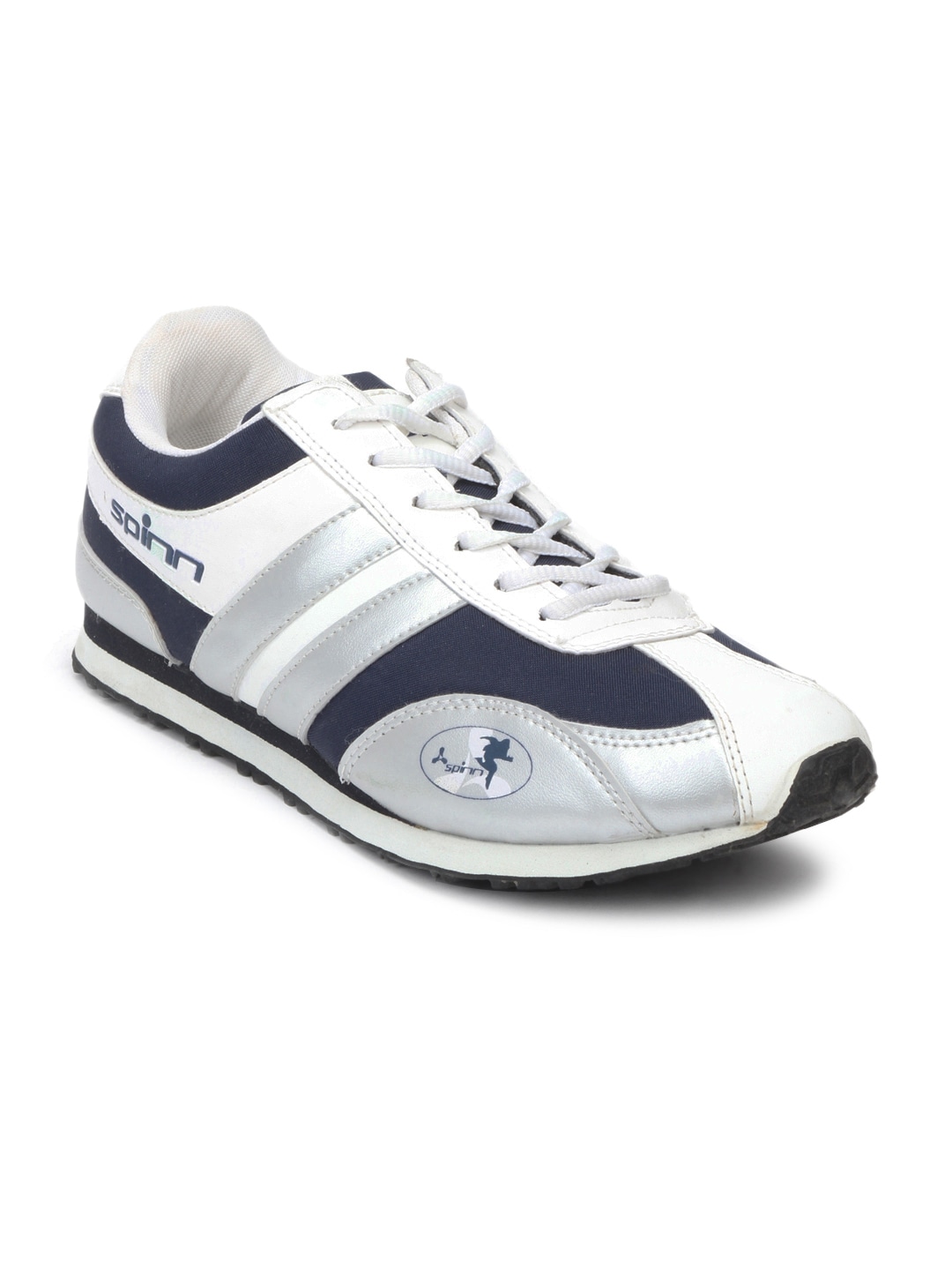 Spinn Men Swift White & Navy Sports Shoes