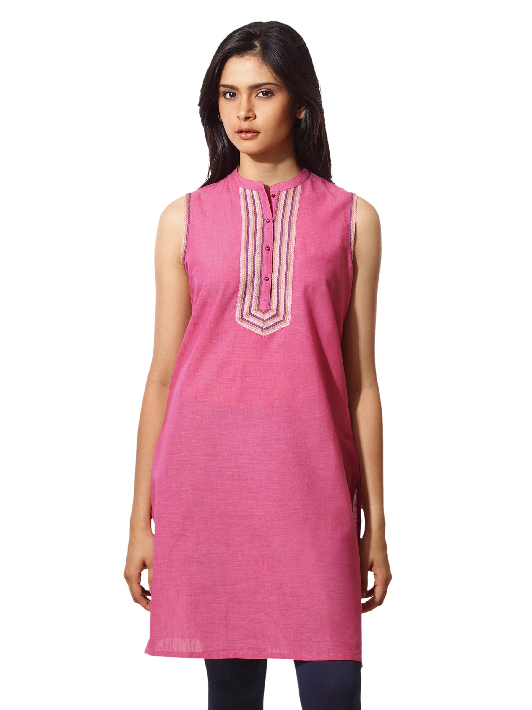 Aurelia Women Dobby Pink Kurta