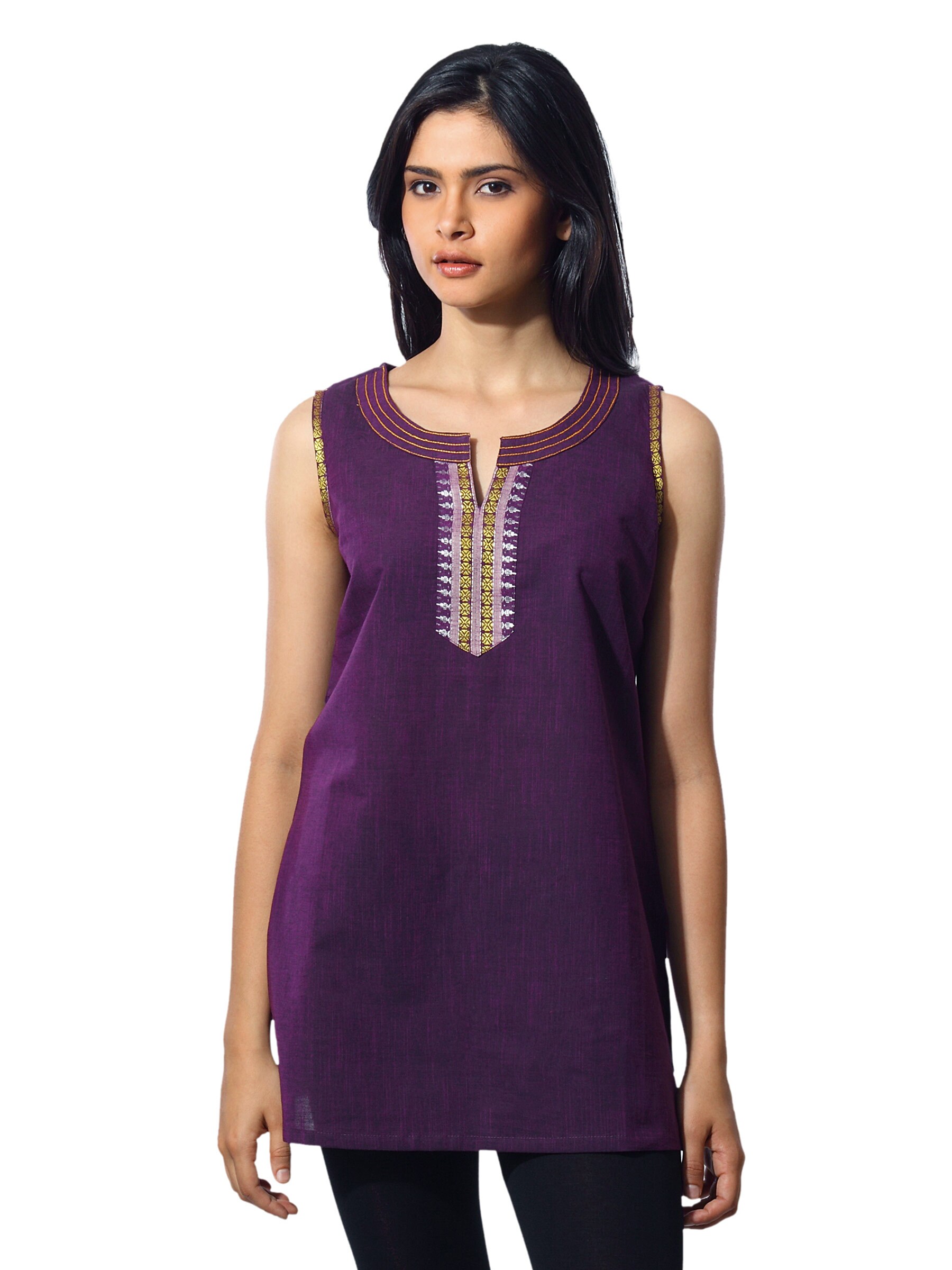 Aurelia Women Dobby Purple Kurta