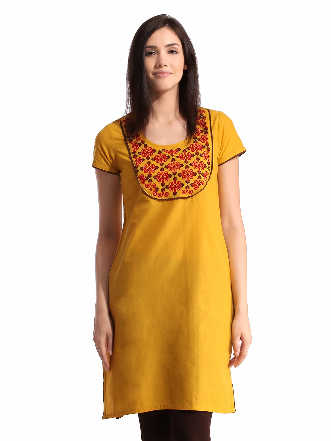 Folklore Women Yellow Kurta