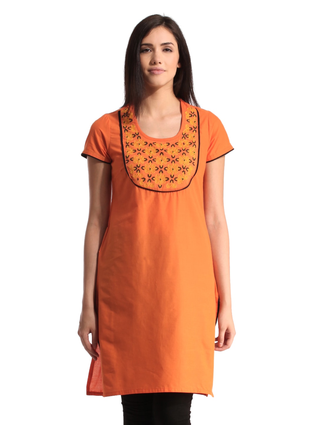 Folklore Women Orange Kurta