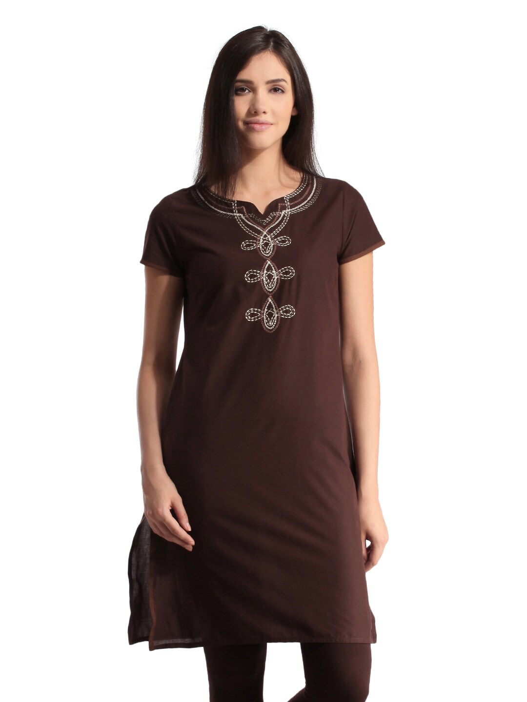 Folklore Women Brown Kurta