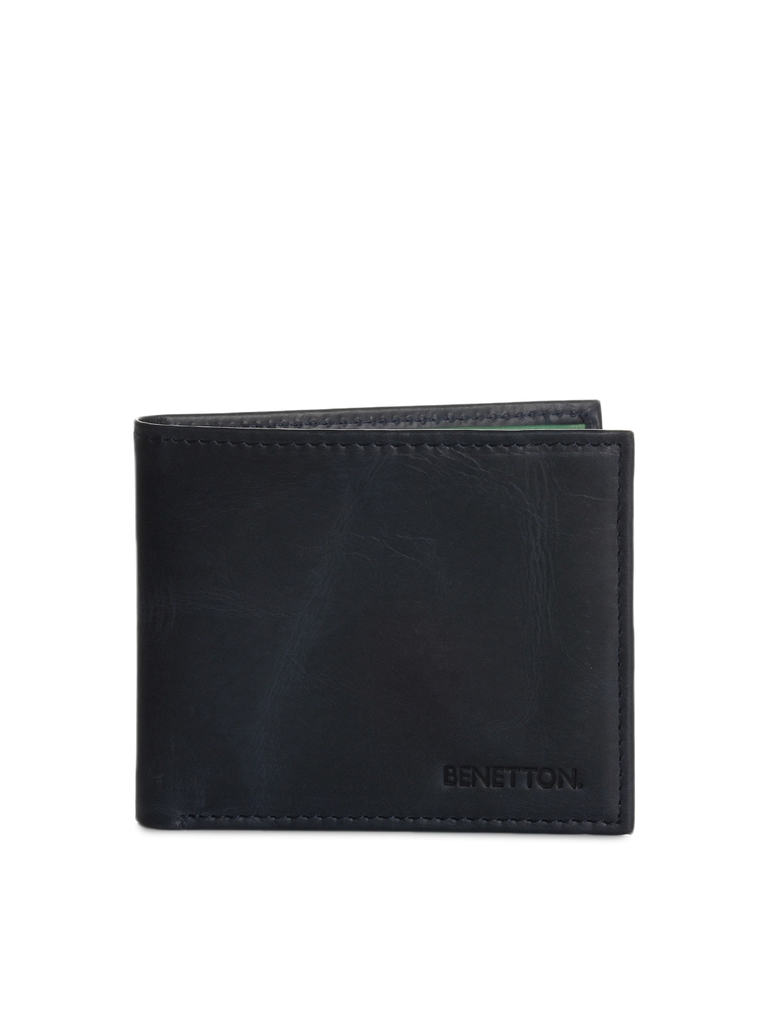 United Colors of Benetton Men Leather Blue Wallet