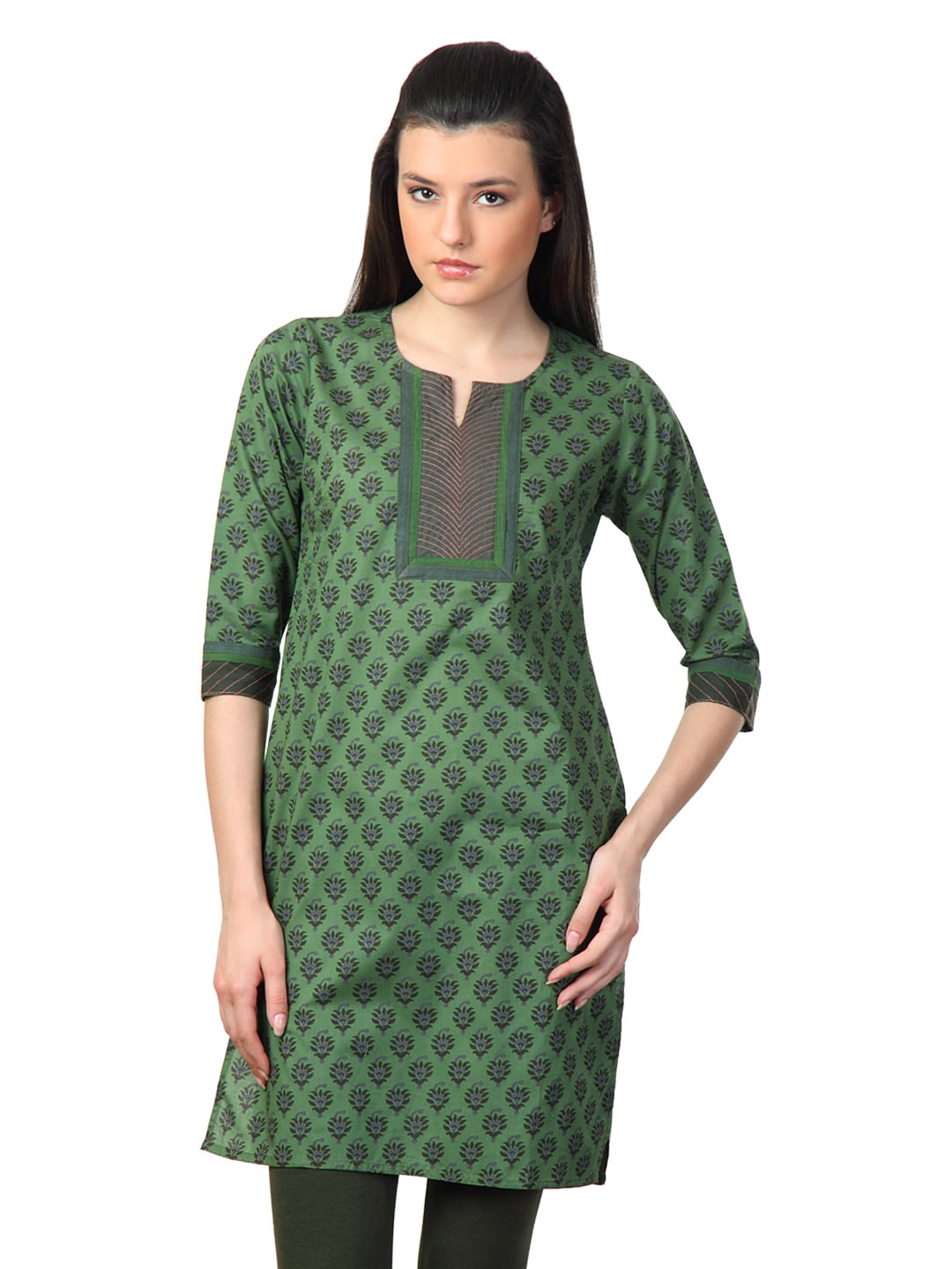 Vishudh Women Green Printed Kurta