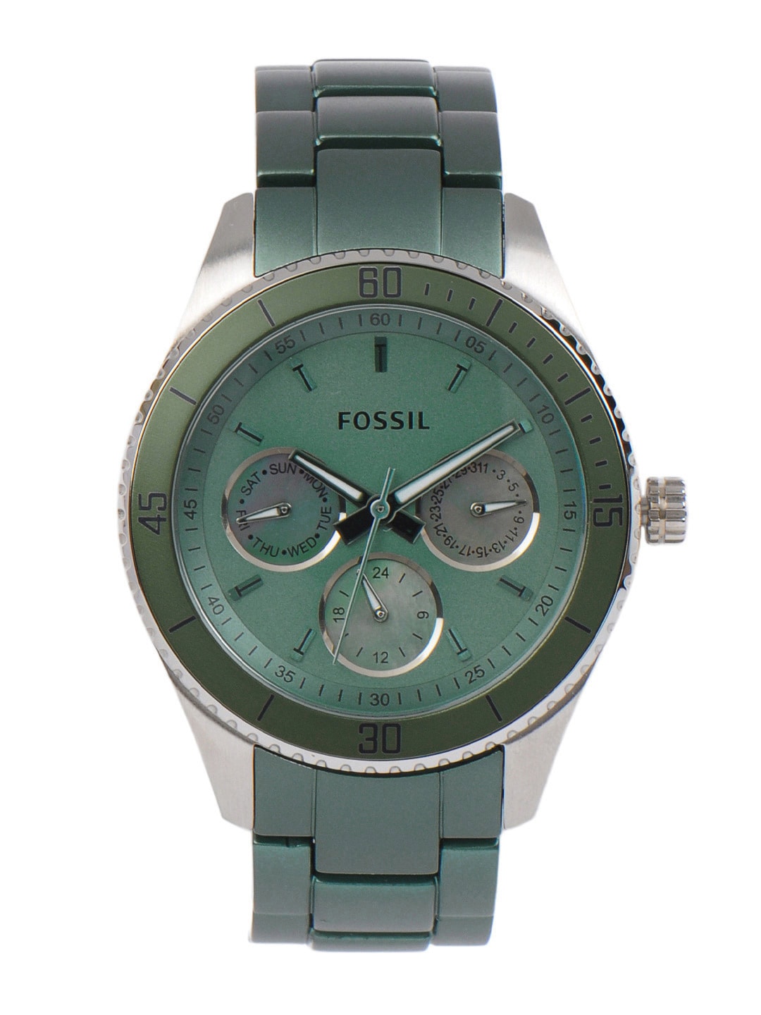 Fossil Women Green Chronograph Watch
