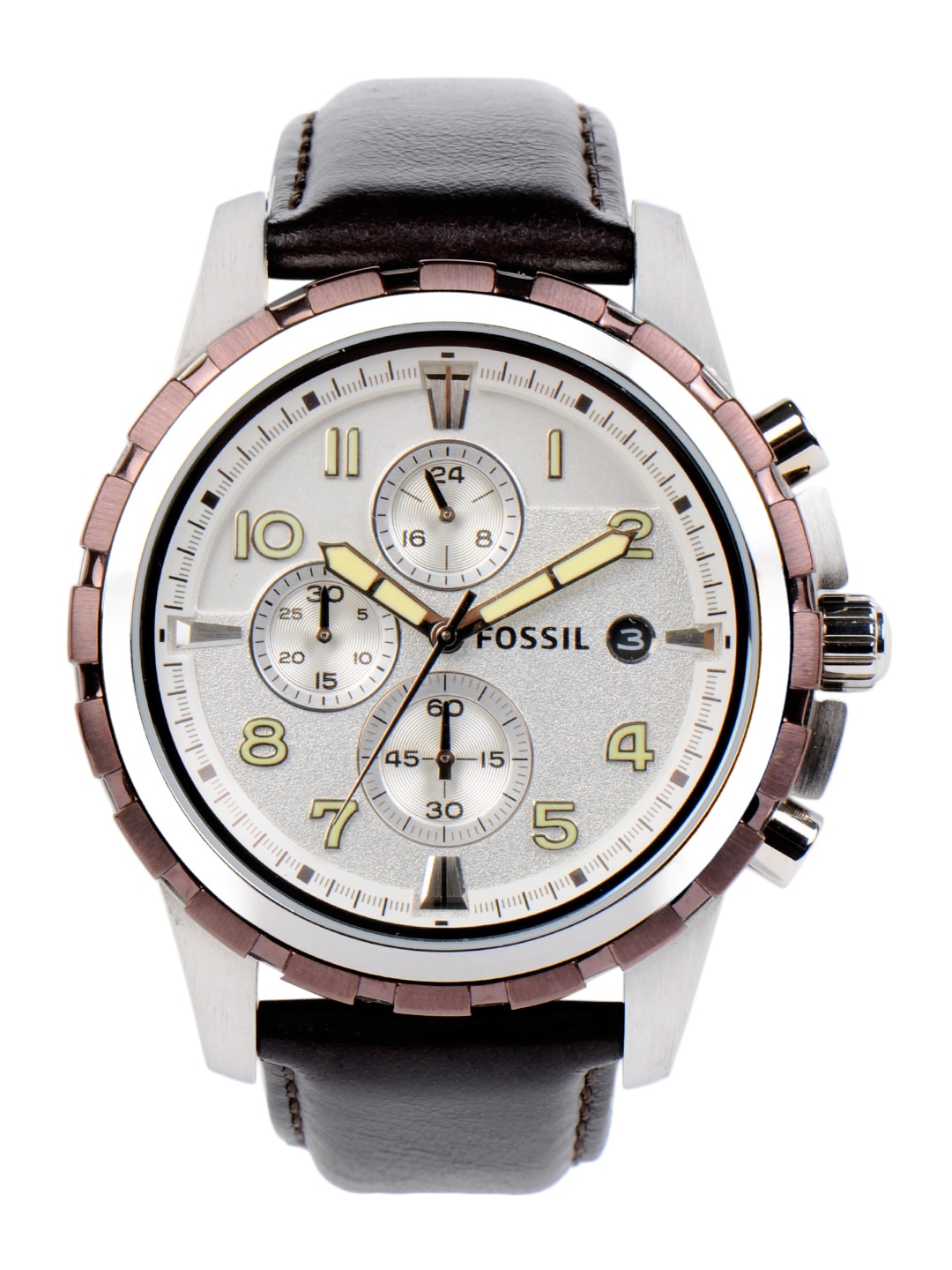 Fossil Men Silver Dial Chronograph Watch FS4543
