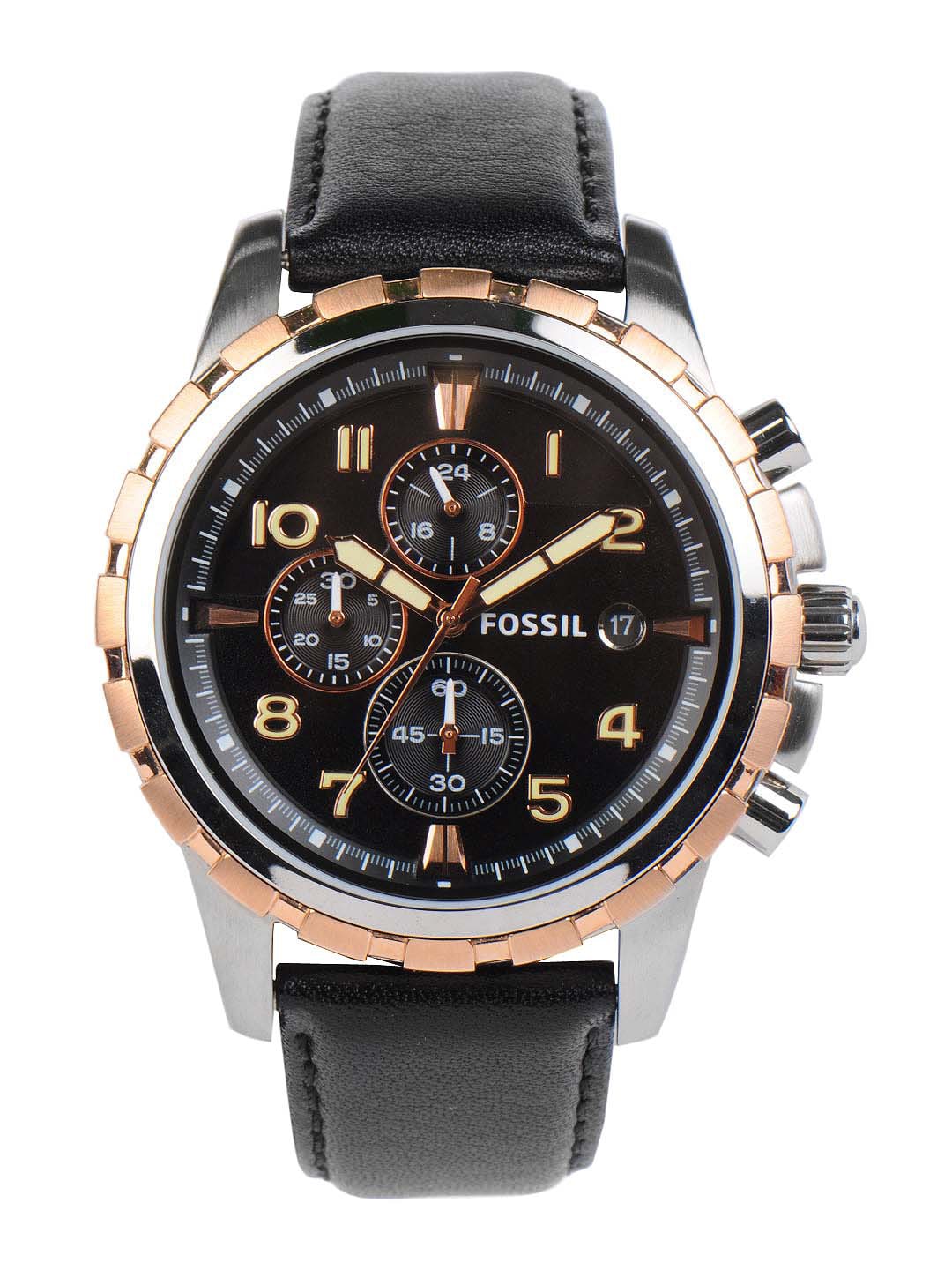 Fossil Men Black Chronograph Watch FS4545