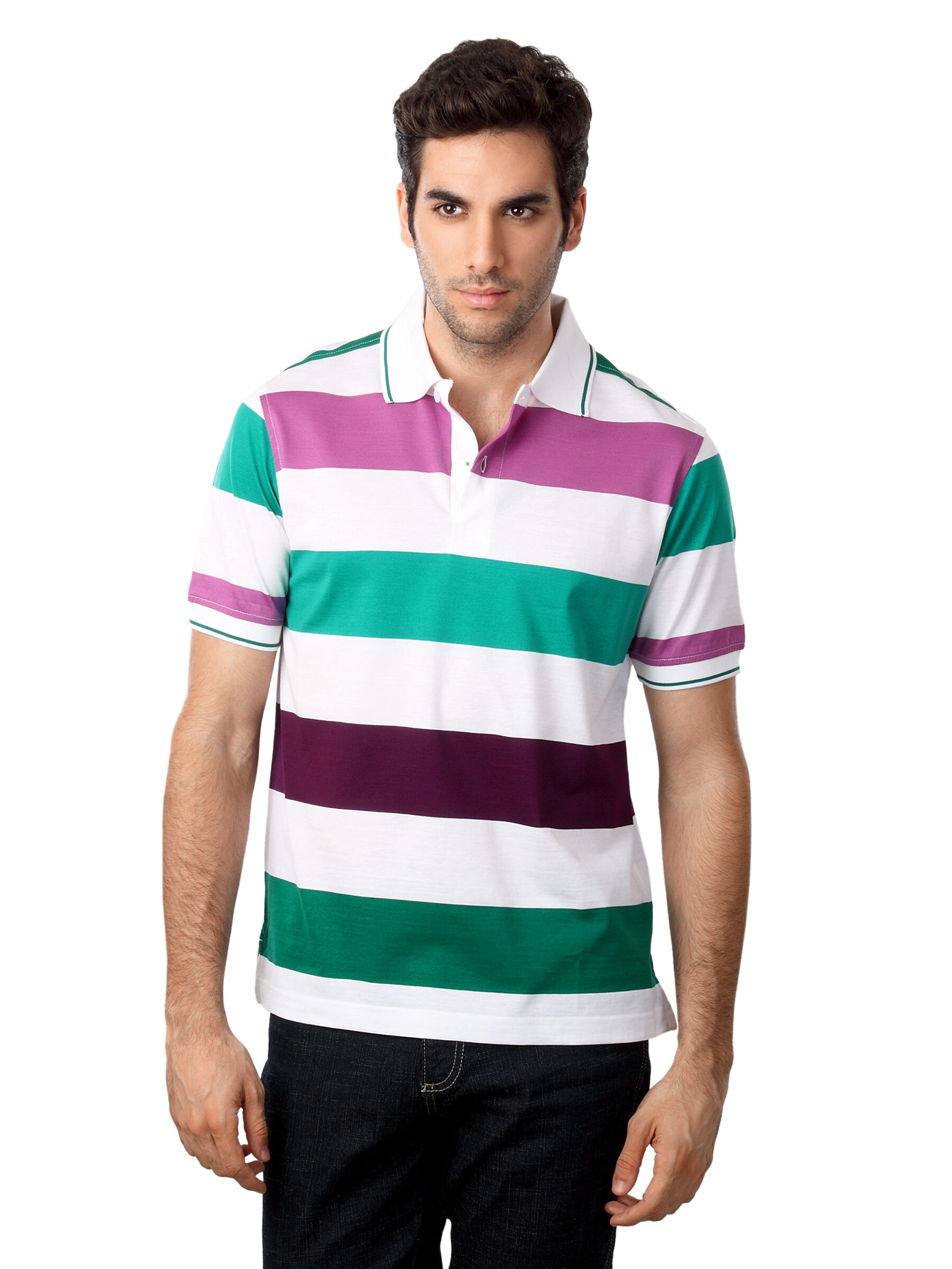 Wills Lifestyle Men Multi Coloured Polo T-shirt