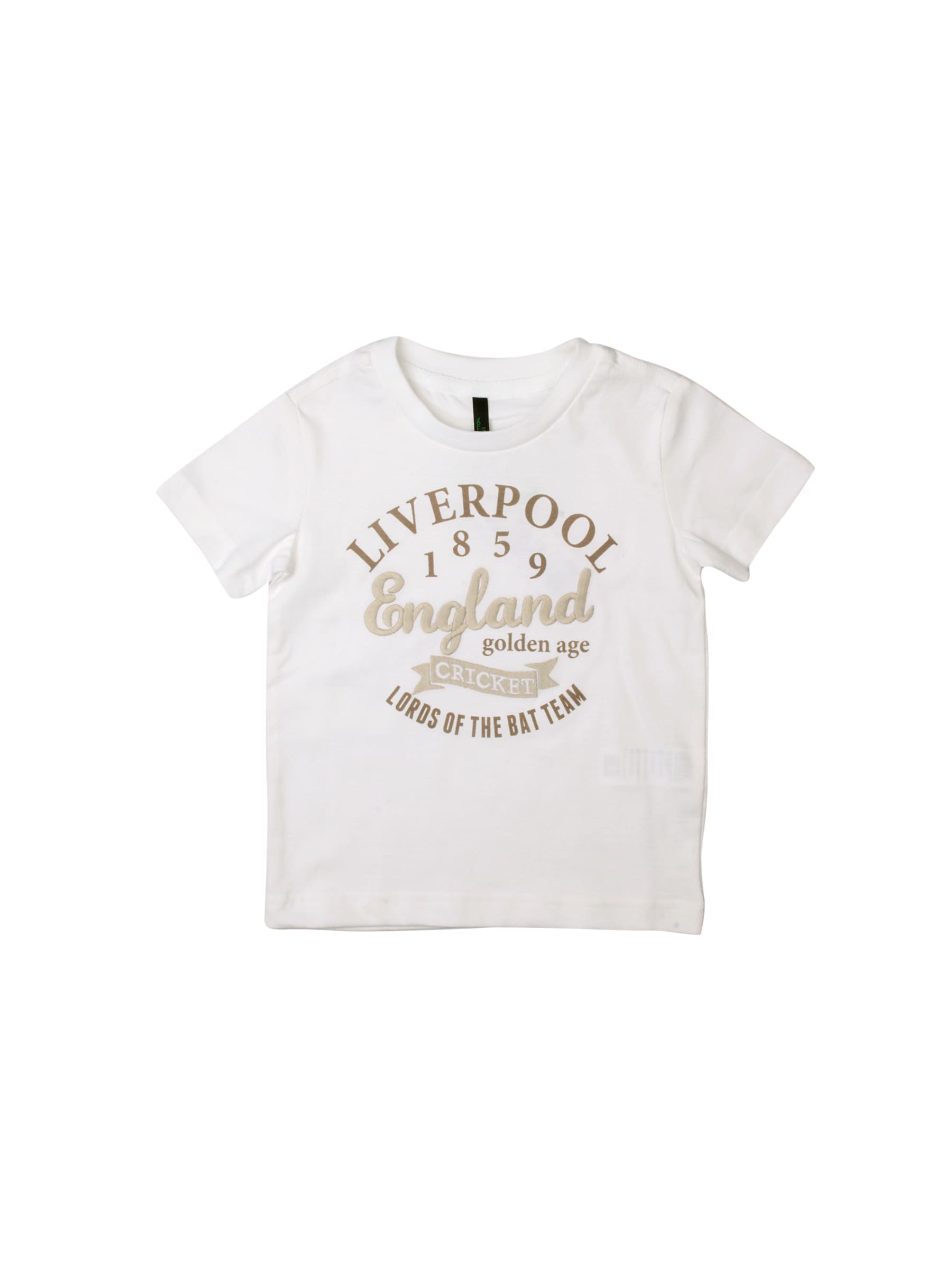 United Colors of Benetton Boys Printed White T-shirt