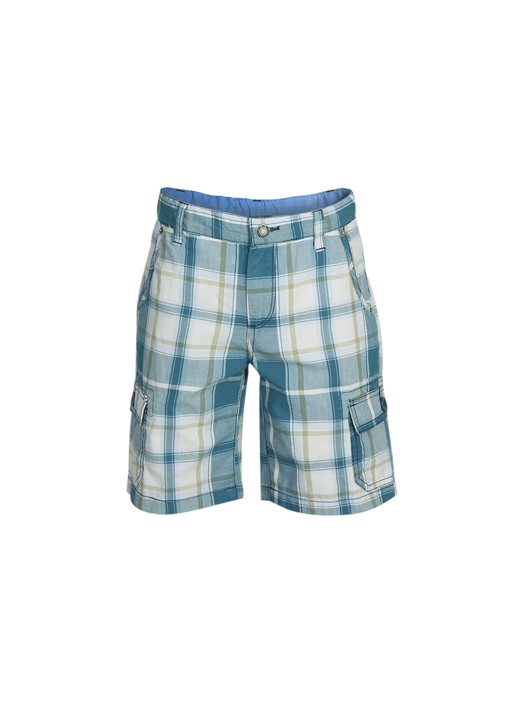 United Colors of Benetton Boys Check Blue Shorts