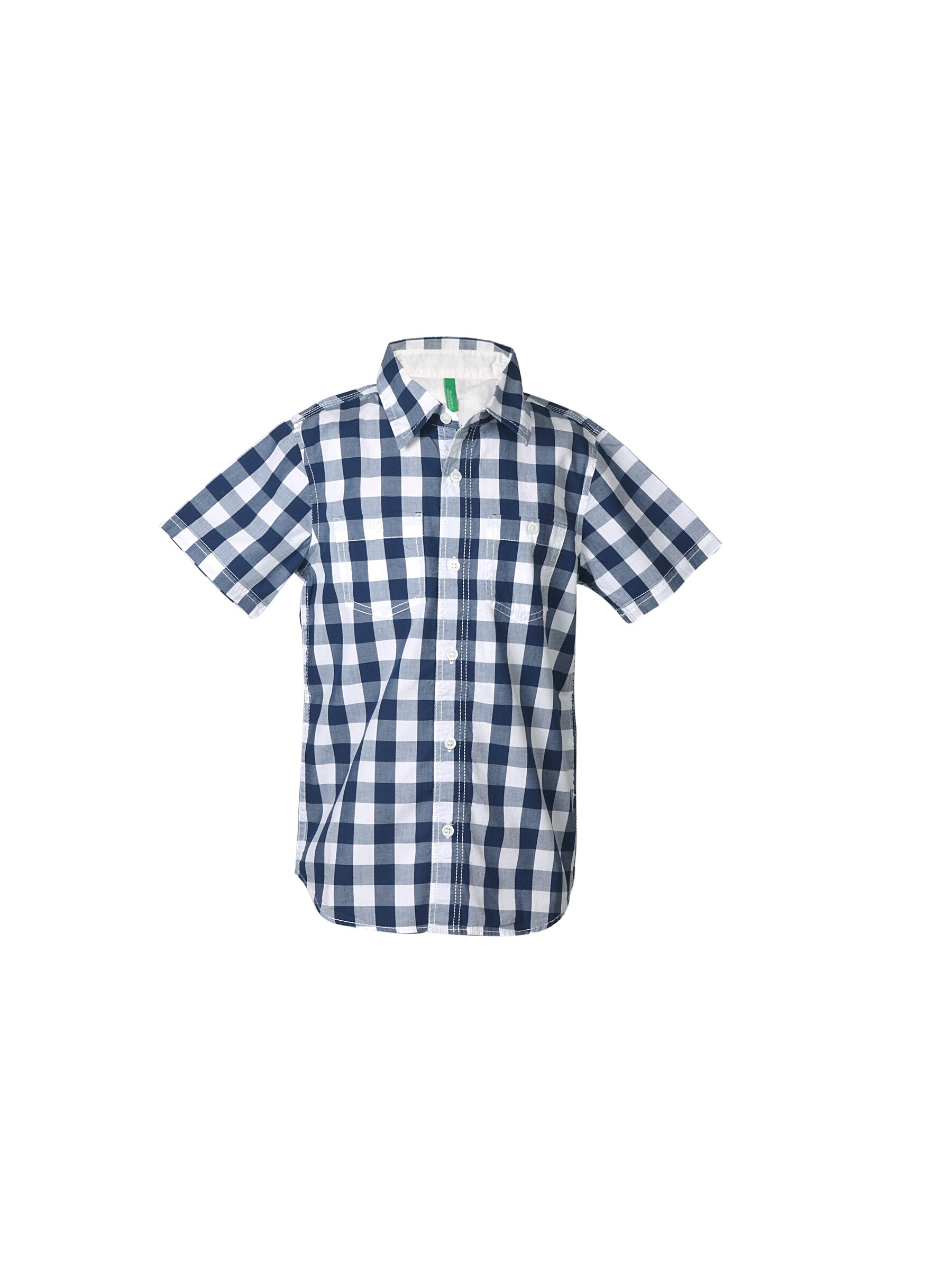 United Colors of Benetton Boys Check Navy Blue Shirt