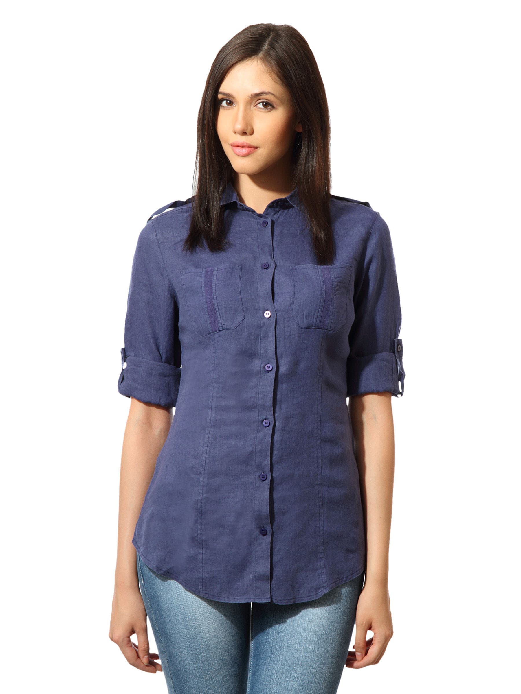 United Colors of Benetton Women Purple Shirt