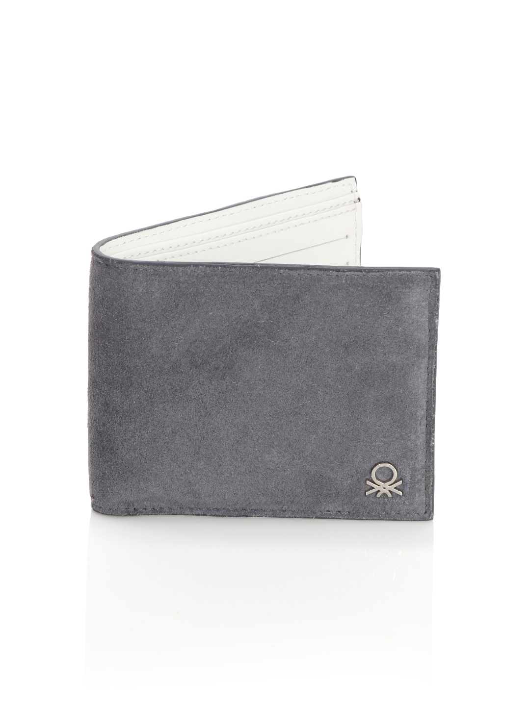 United Colors of Benetton Men Leather Grey Wallet