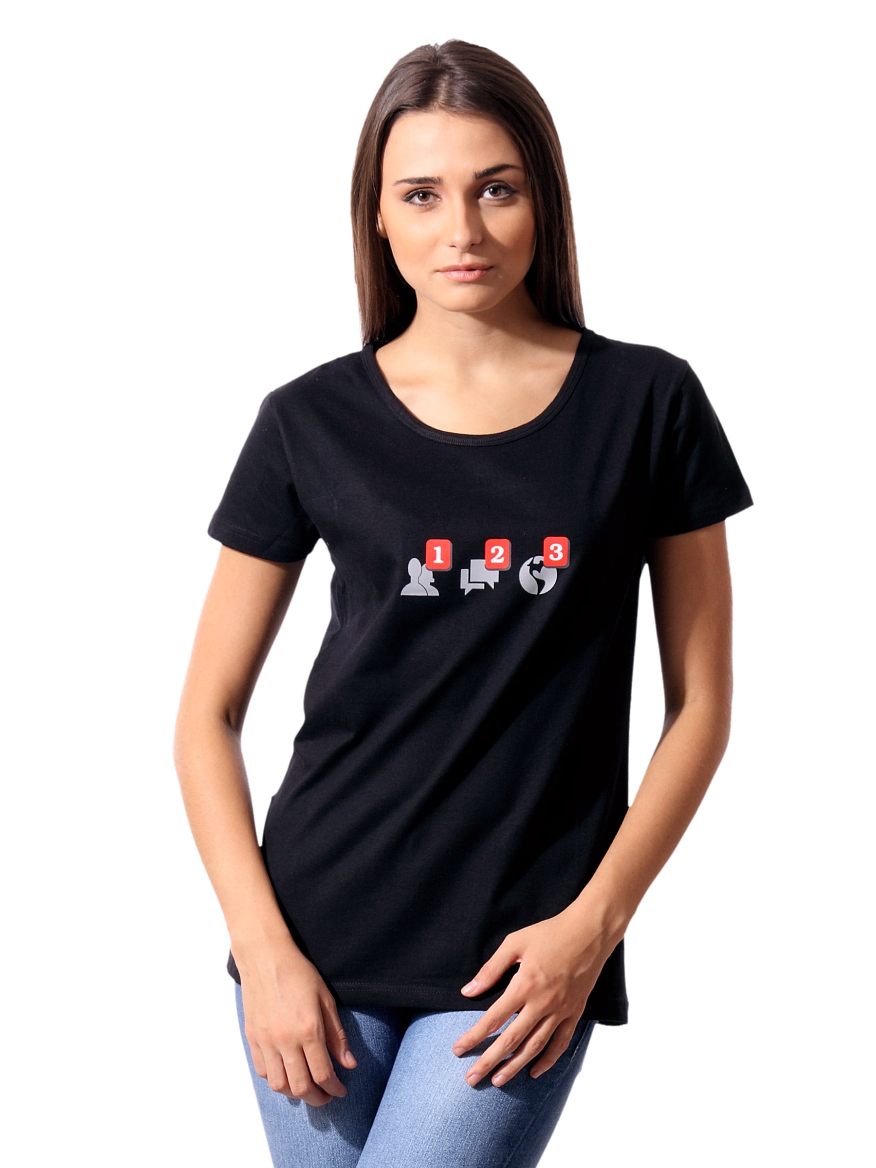 Tantra Women Black Facebook T-shirt