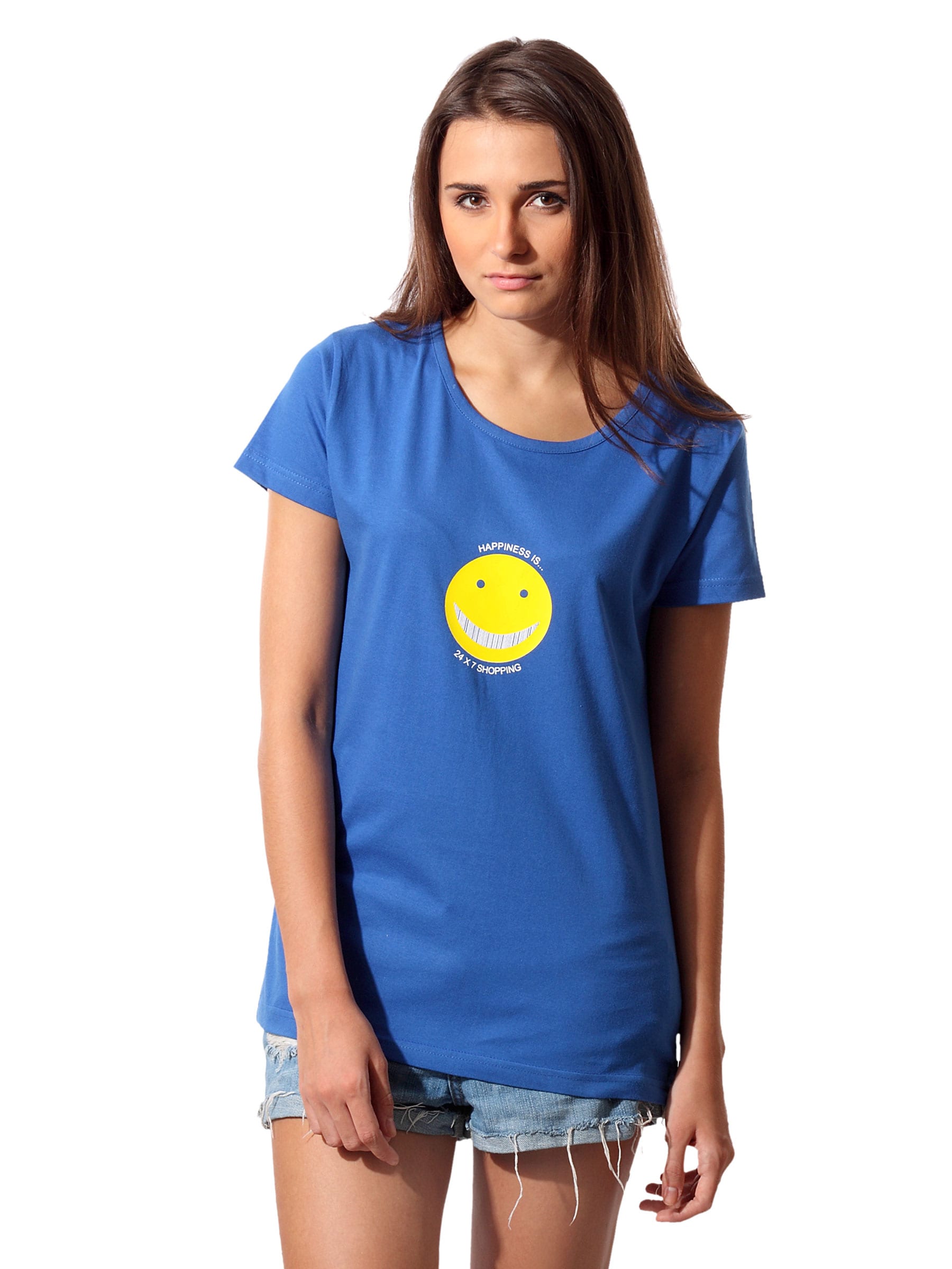 Tantra Women Blue Shopping T-shirt