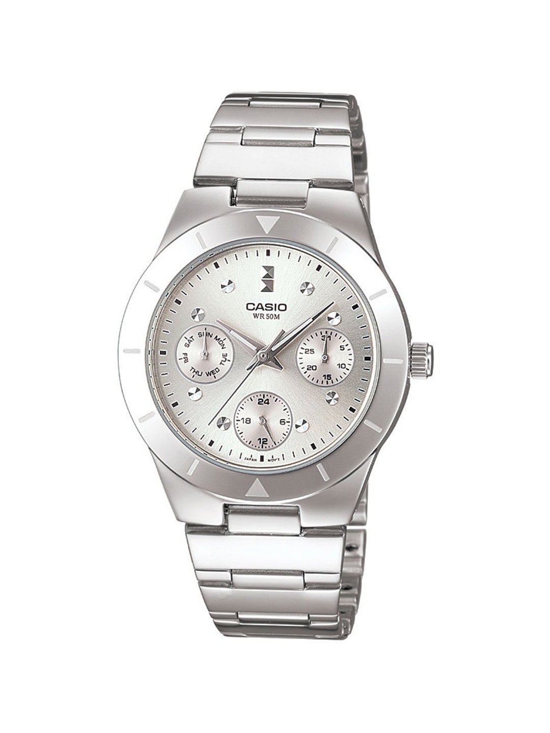 Casio Enticer Women Silver Analogue Multi-Dial Watch LTP-2083D-7AVDF(A529)