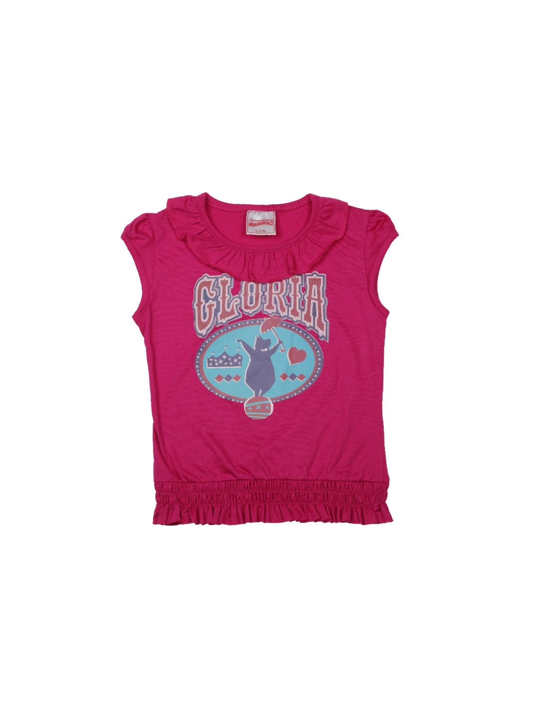 Madagascar3 Girls Pink Printed T-Shirt