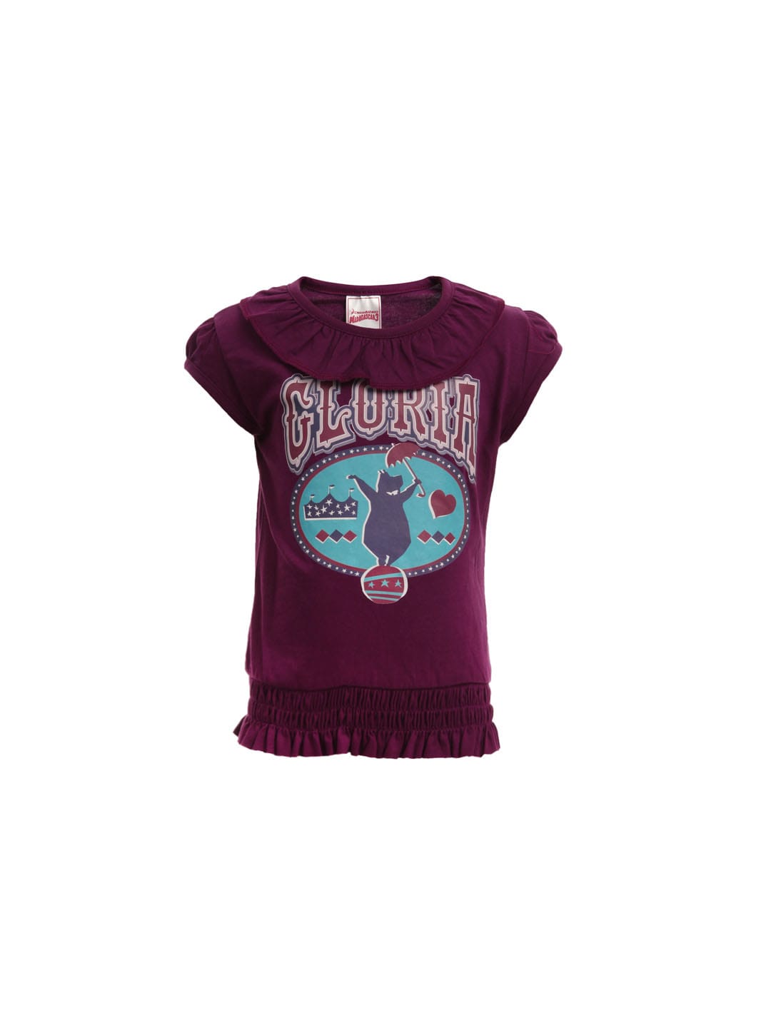 Madagascar3 Girls Purple Printed T-Shirt