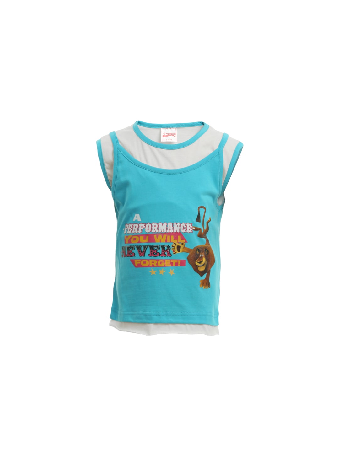 Madagascar3 Girls Blue Printed T-Shirt