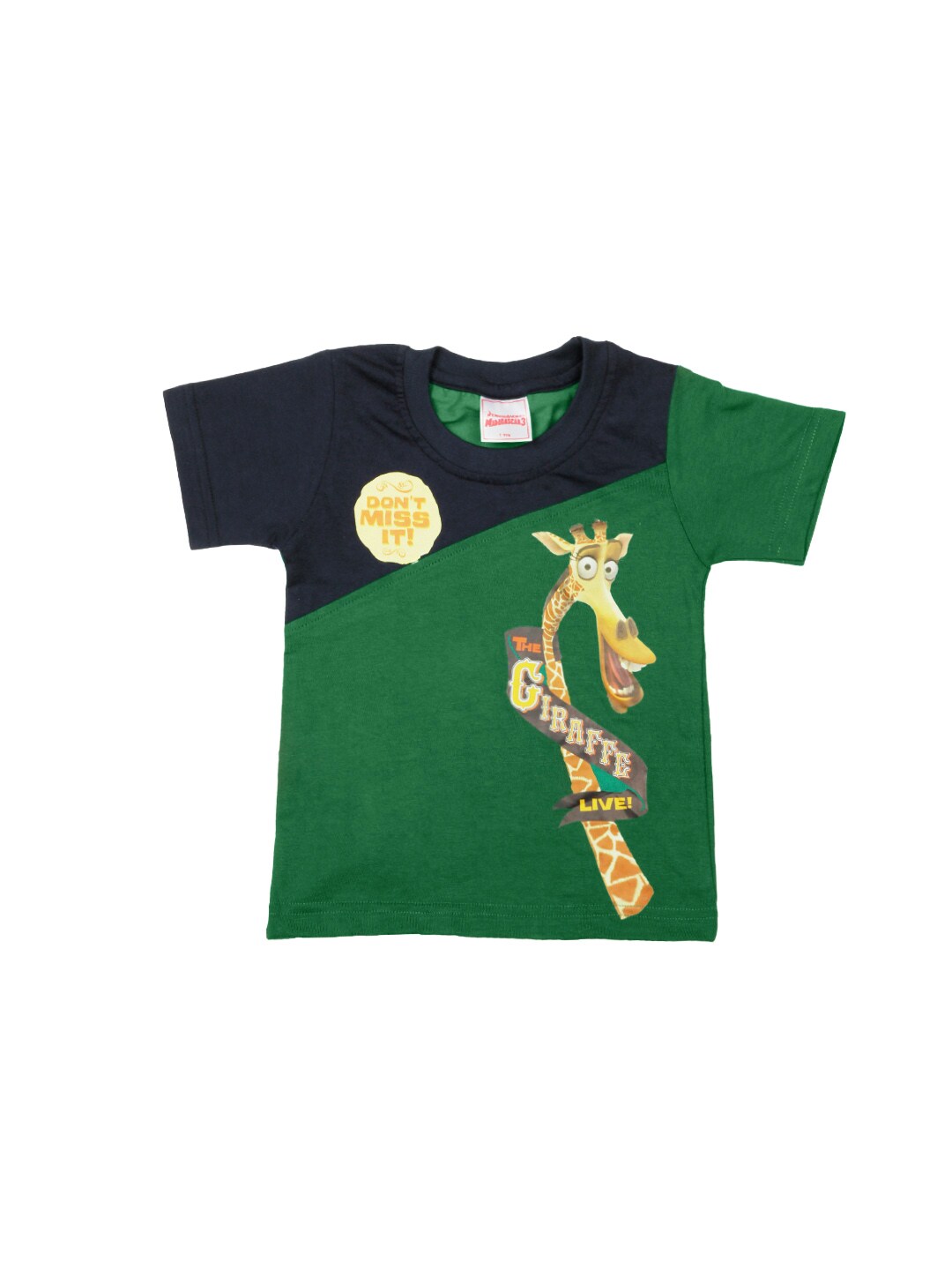 Madagascar3 Boys Green Printed T-Shirt
