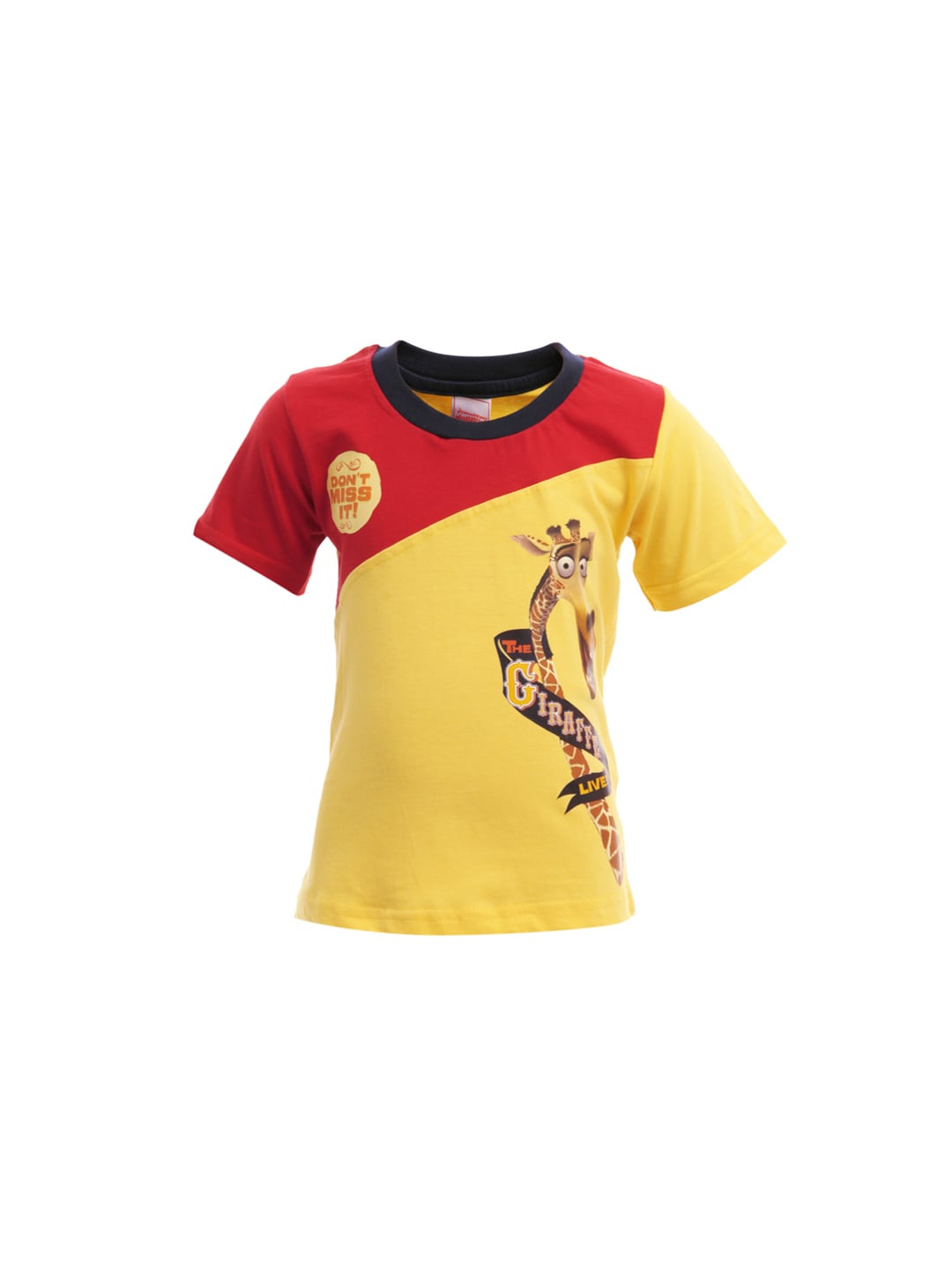 Madagascar3 Boys Yellow Printed T-Shirt