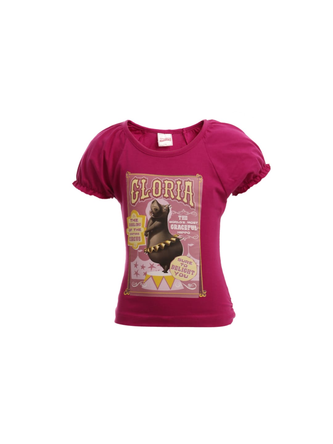 Madagascar3 Girls Pink Printed T-Shirt