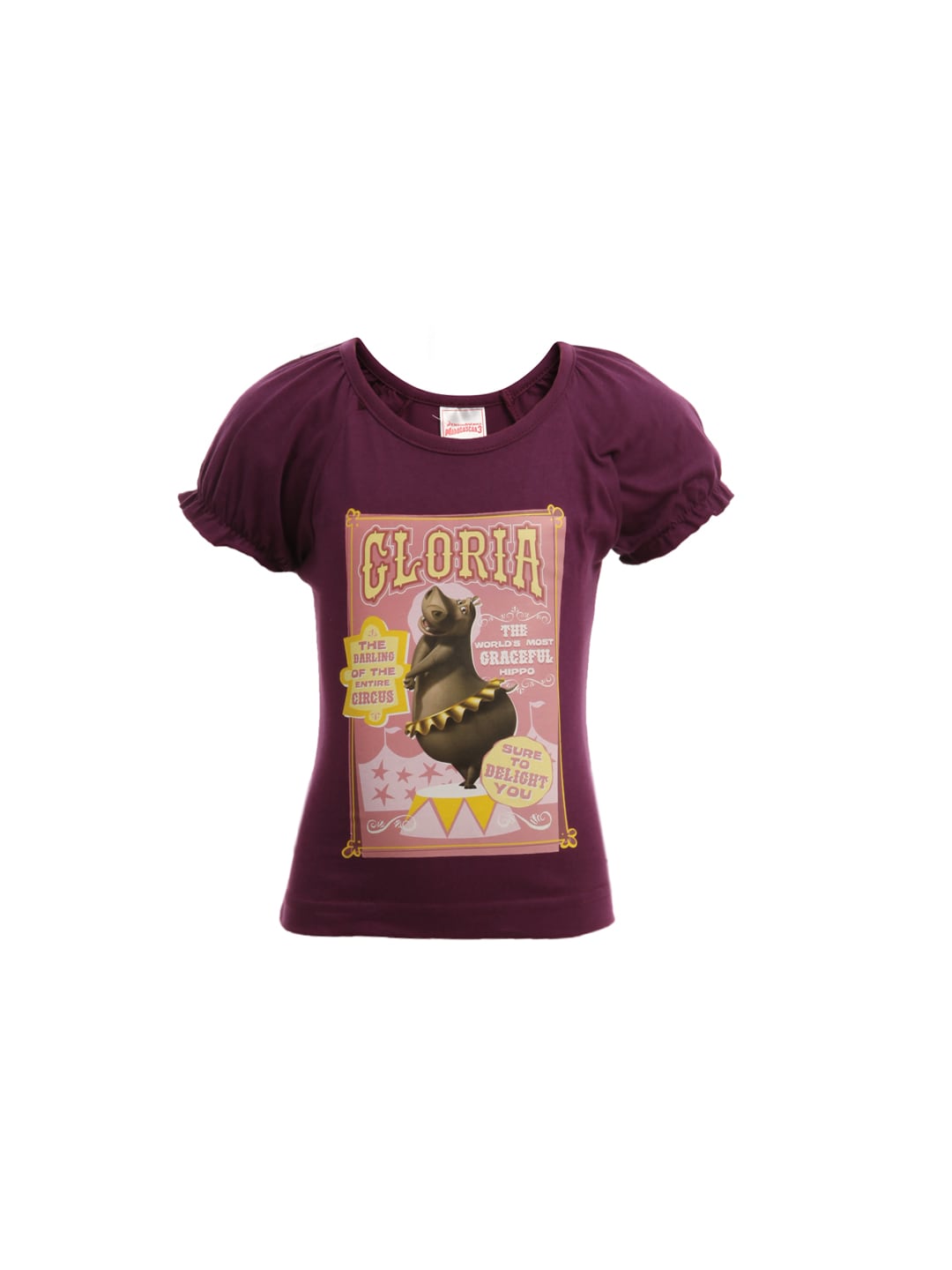 Madagascar3 Girls Purple Printed T-Shirt