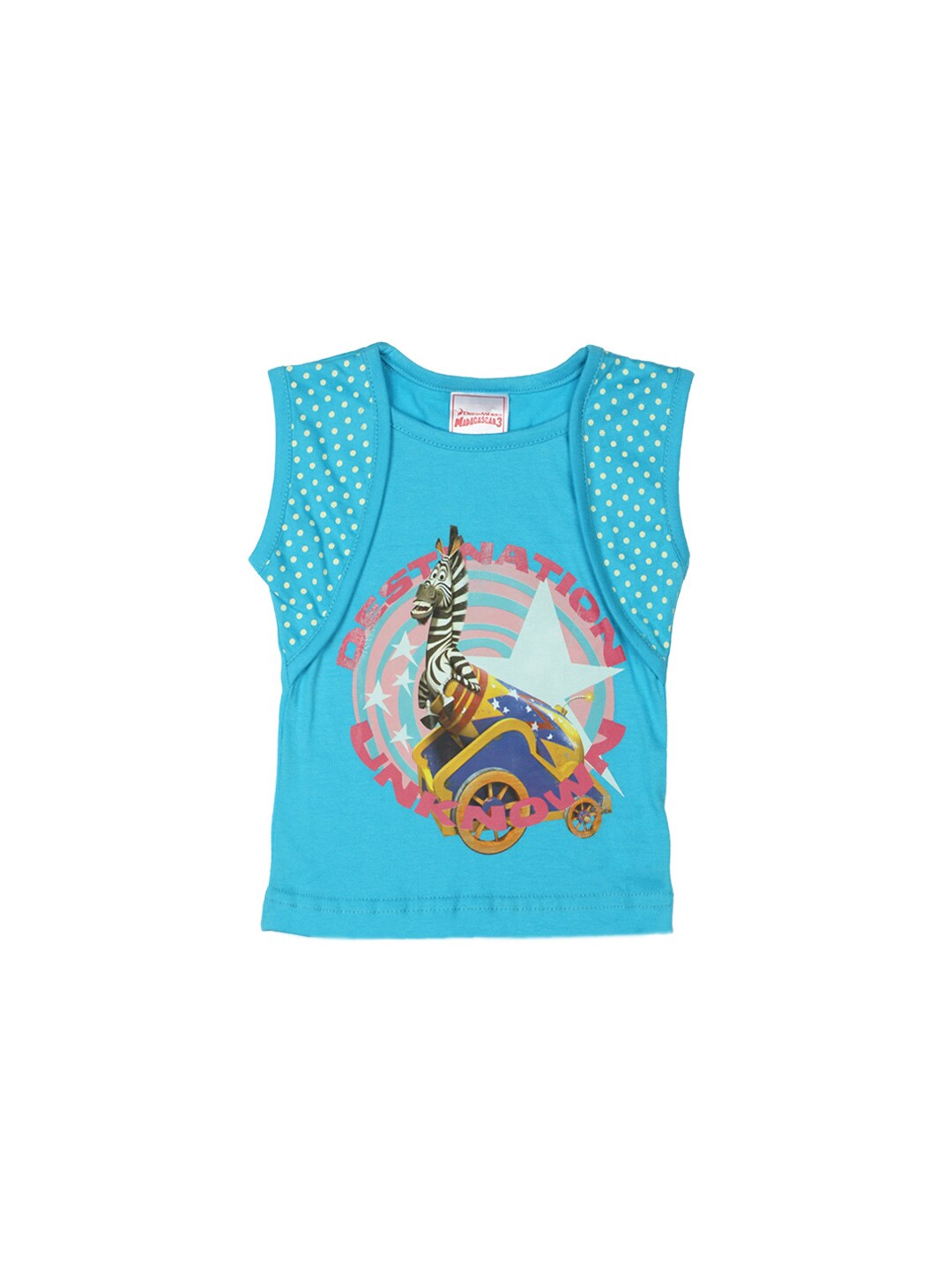 Madagascar3 Girls Blue Printed T-Shirt