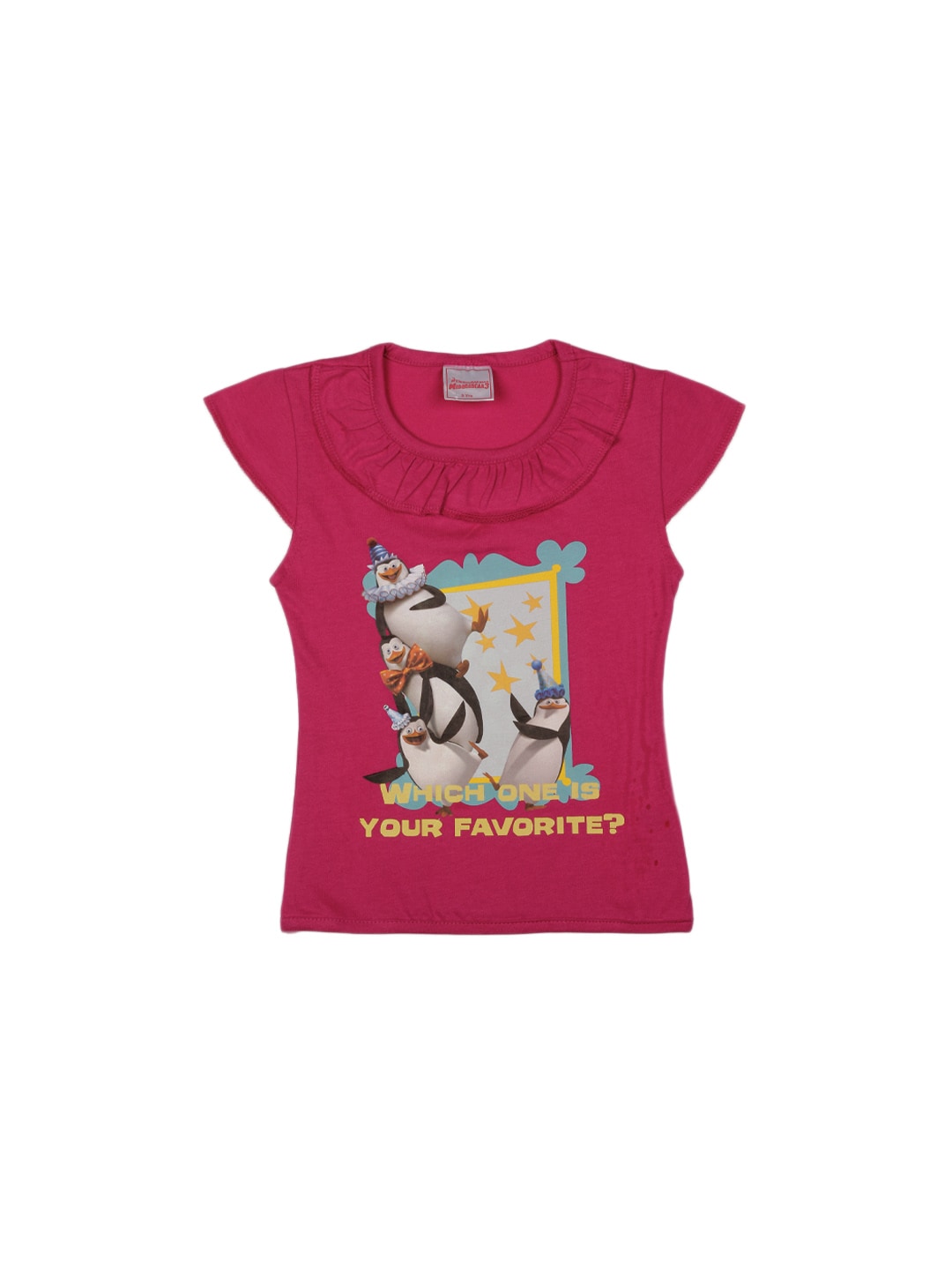 Madagascar3 Girls Pink Printed T-Shirt