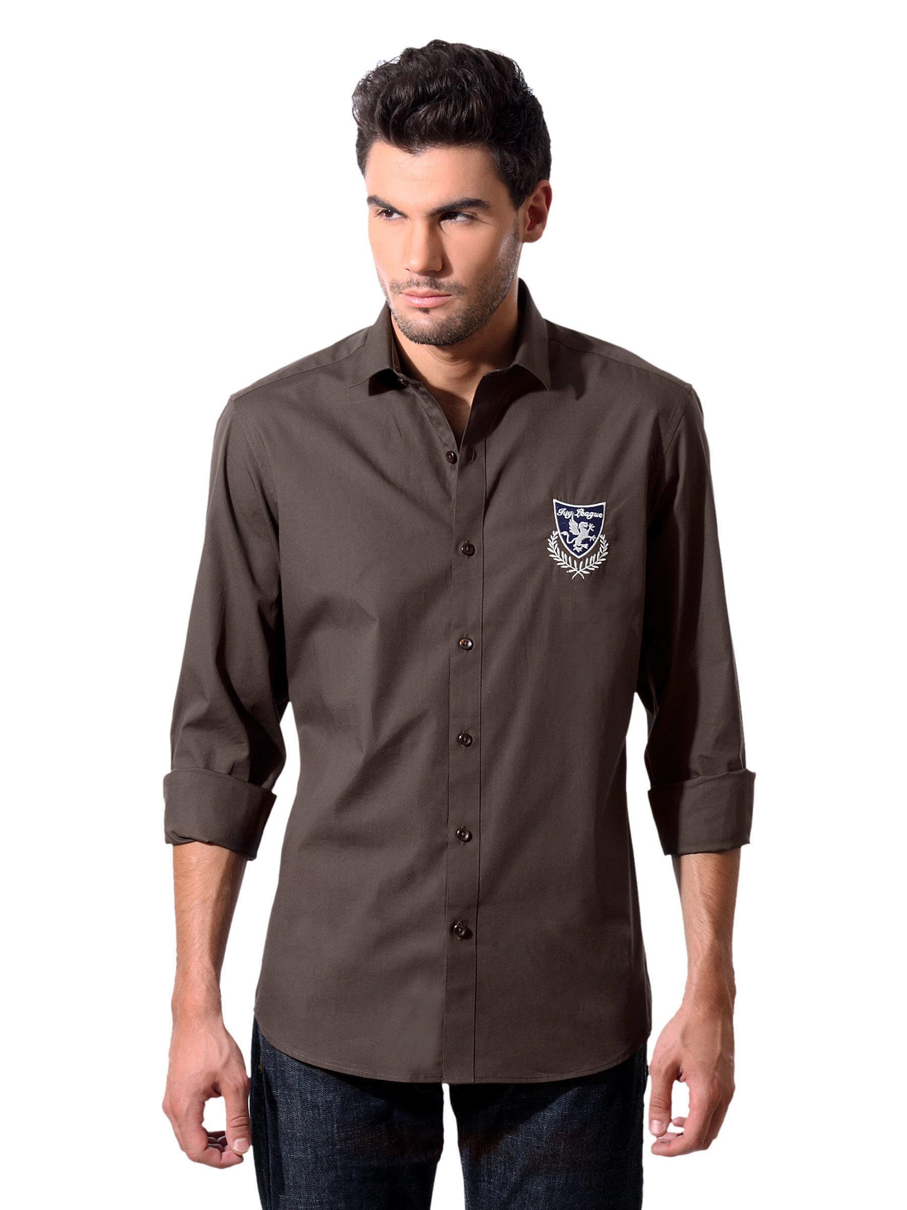 John Players Men Olive Shirt