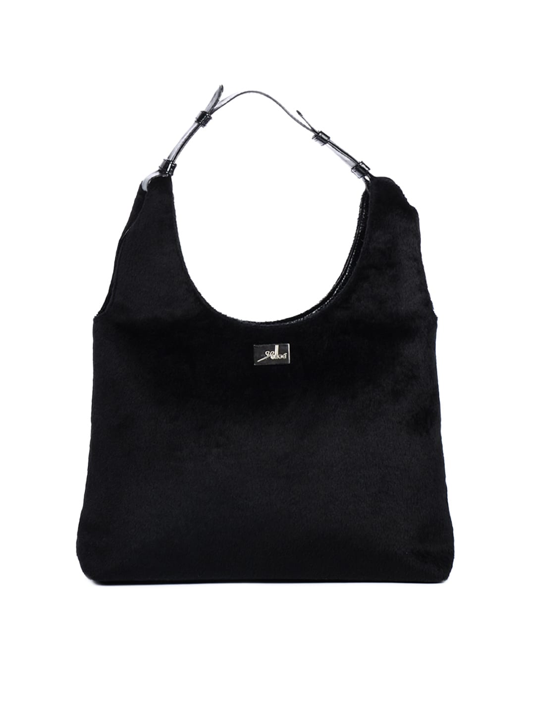 Yelloe Women Fur Black Handbag