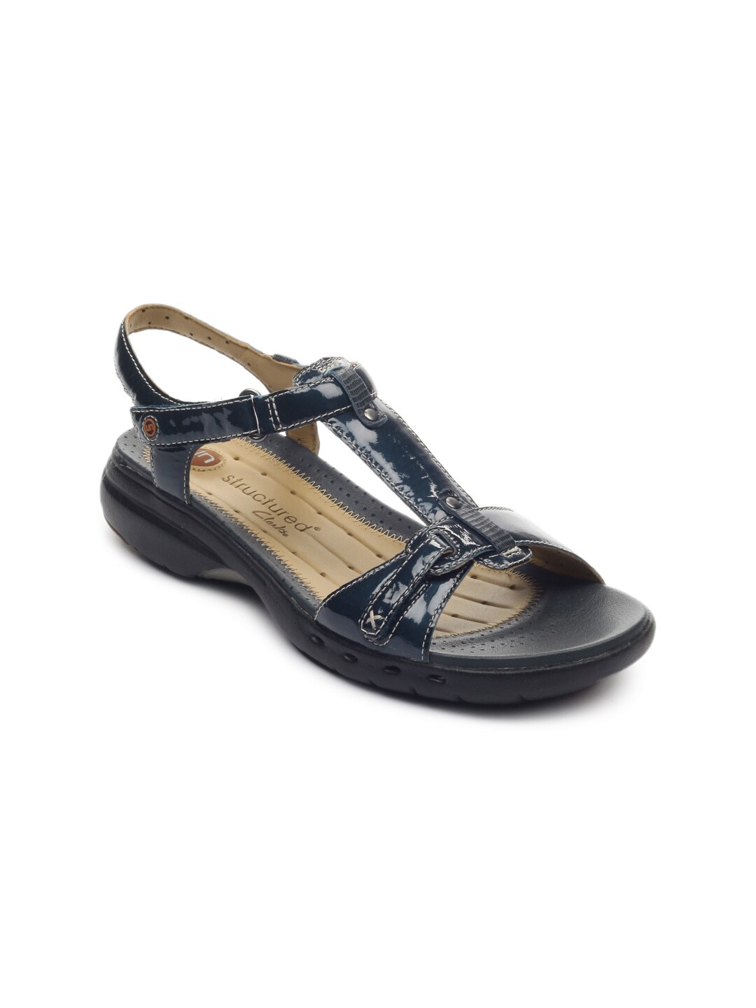 Clarks Women Navy Blue Handcrafted Leather Heels