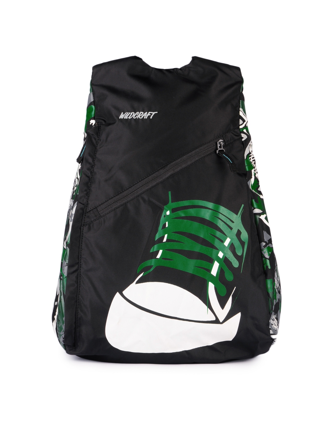 Wildcraft Unisex Black & Green Printed Backpack