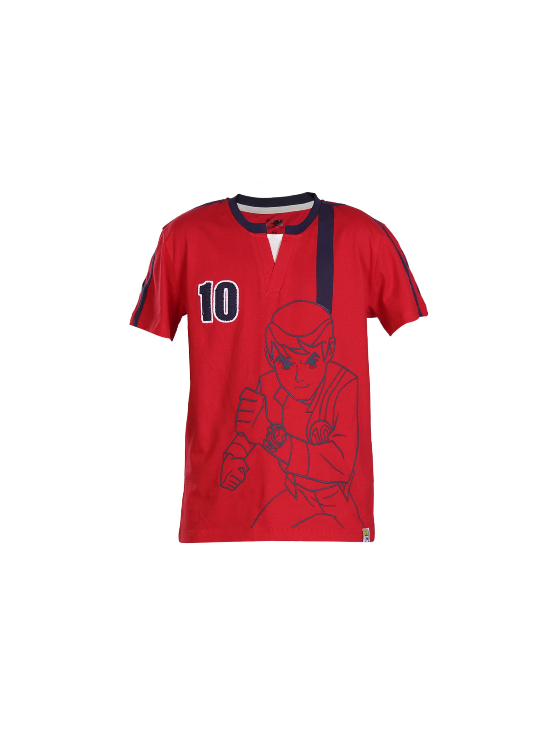 Ben 10 Boys Red Printed T-shirt