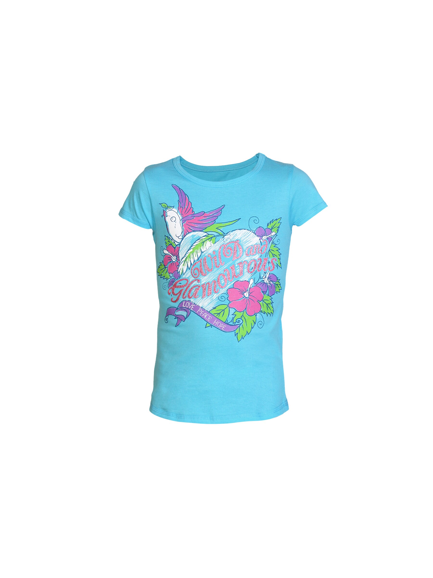 Kids Ville Girls Blue Printed T-shirt