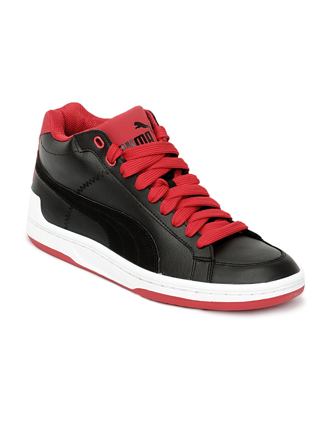 Puma Men Black Mid Evo Leather Shoes