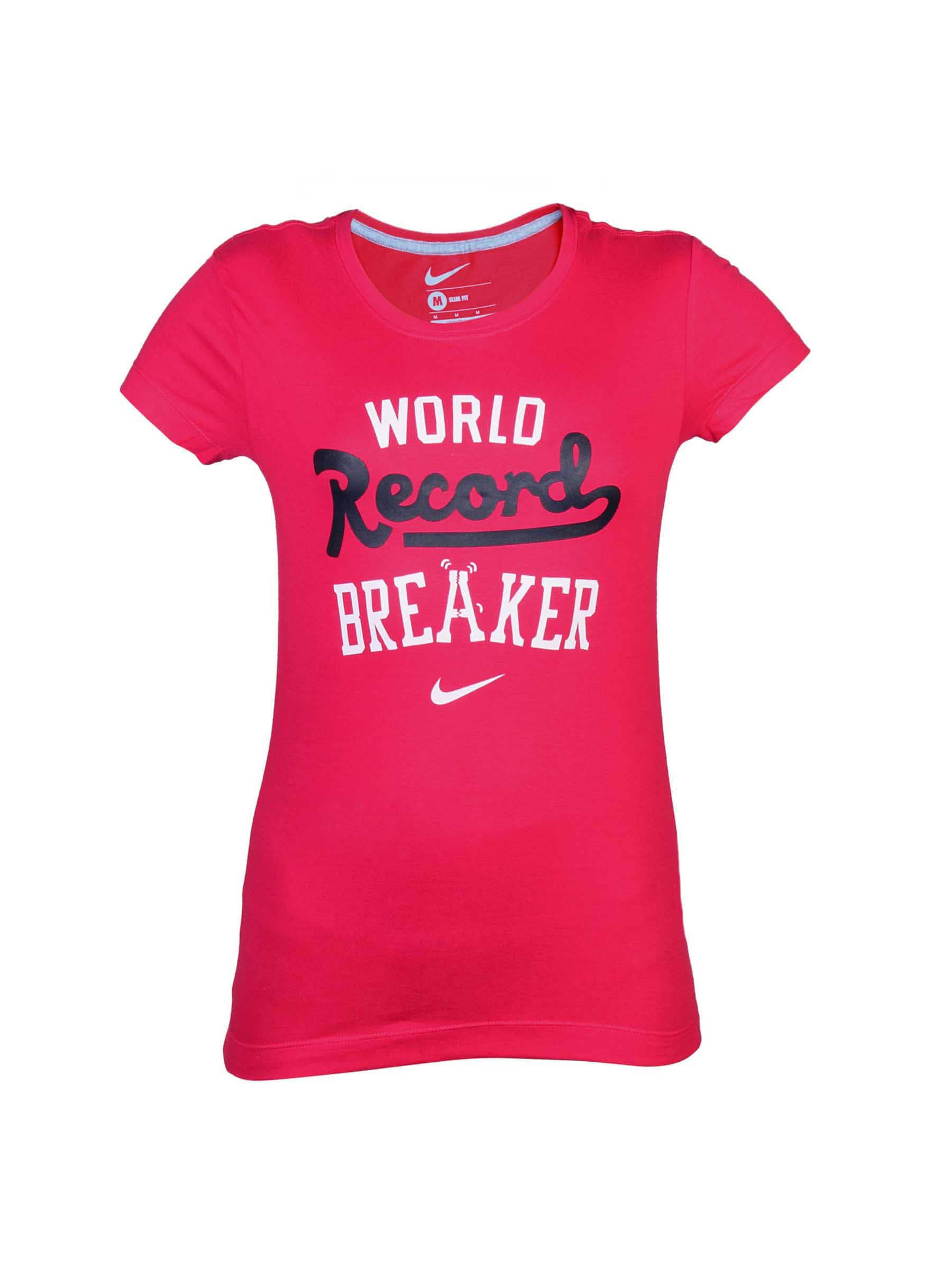 Nike Women Printed Pink T-shirt