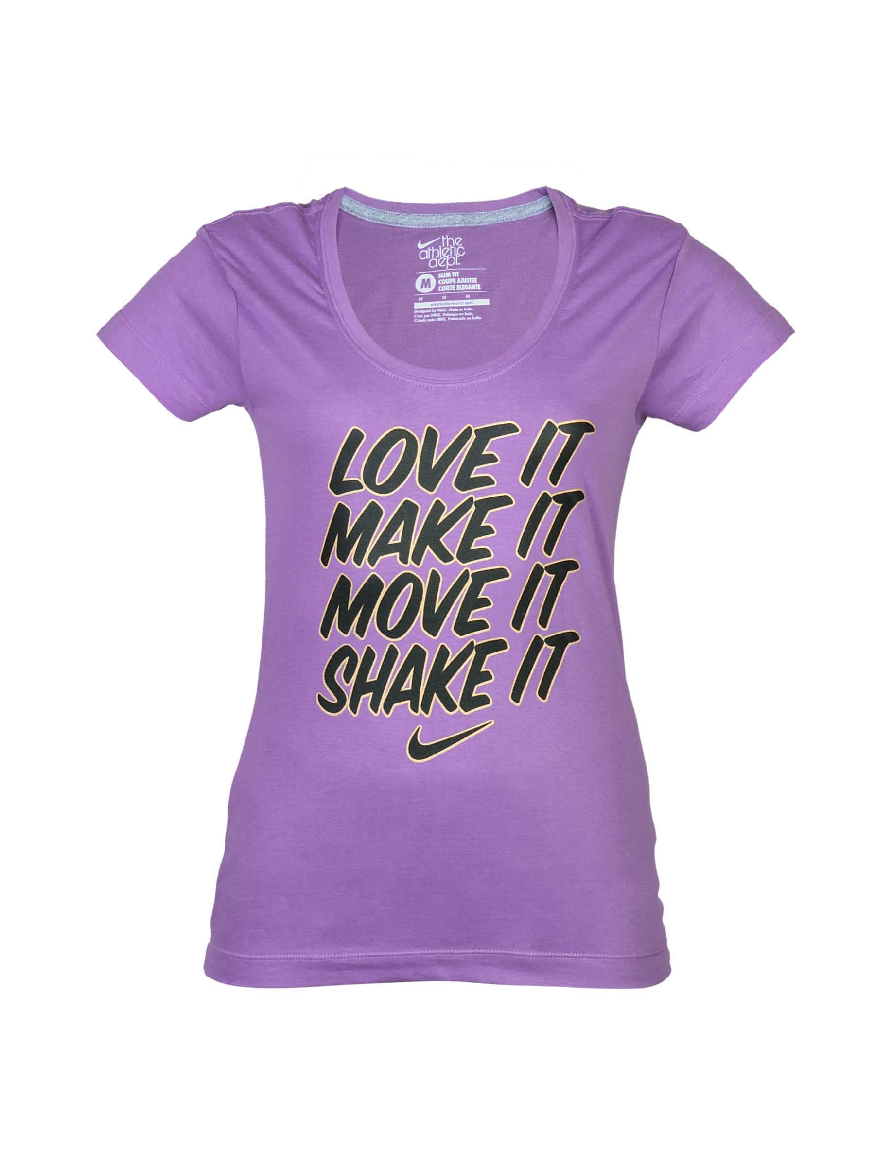 Nike Women Printed Scoop Lavender T-shirt