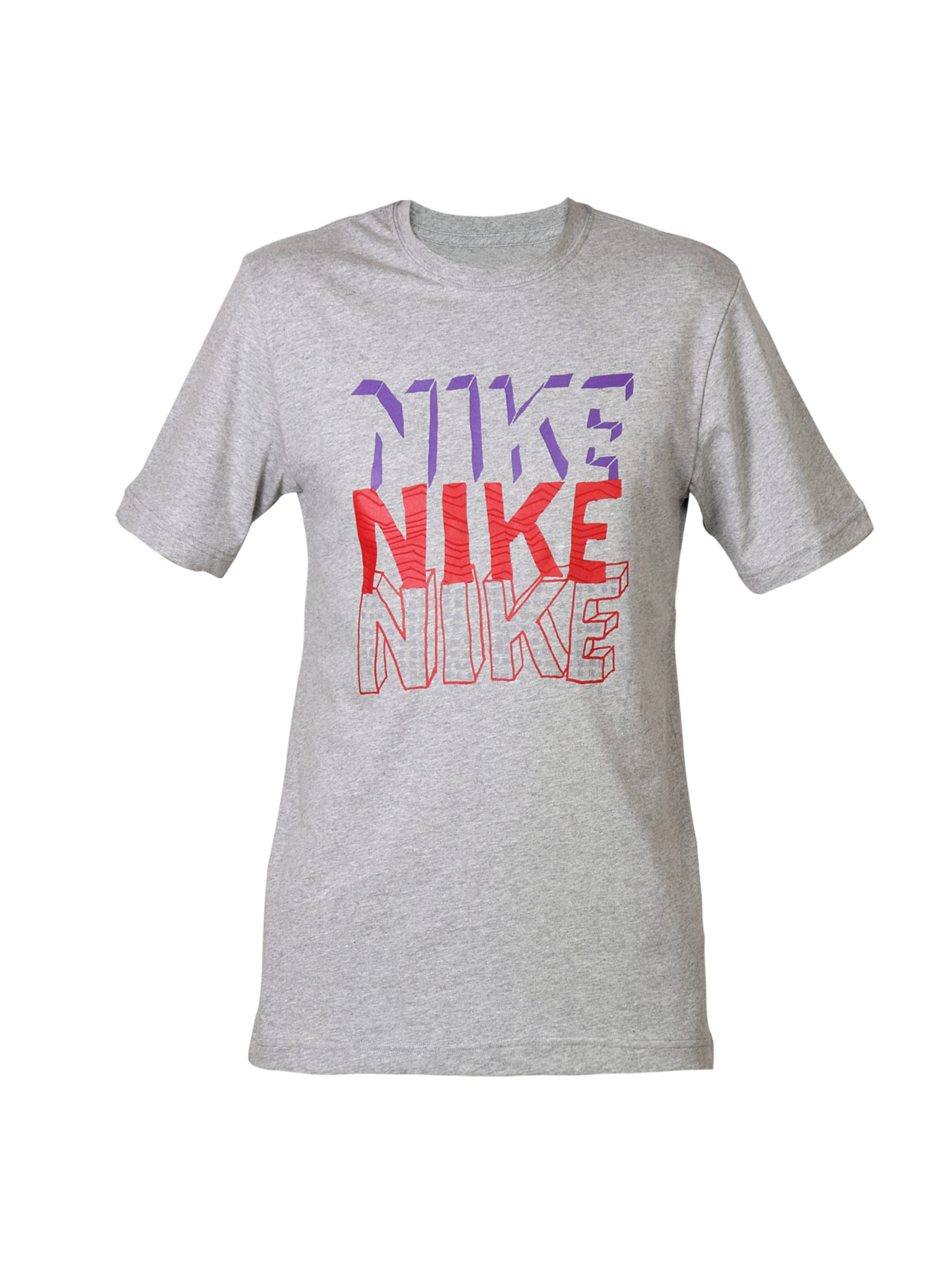Nike Men Printed Texture Grey T-shirt