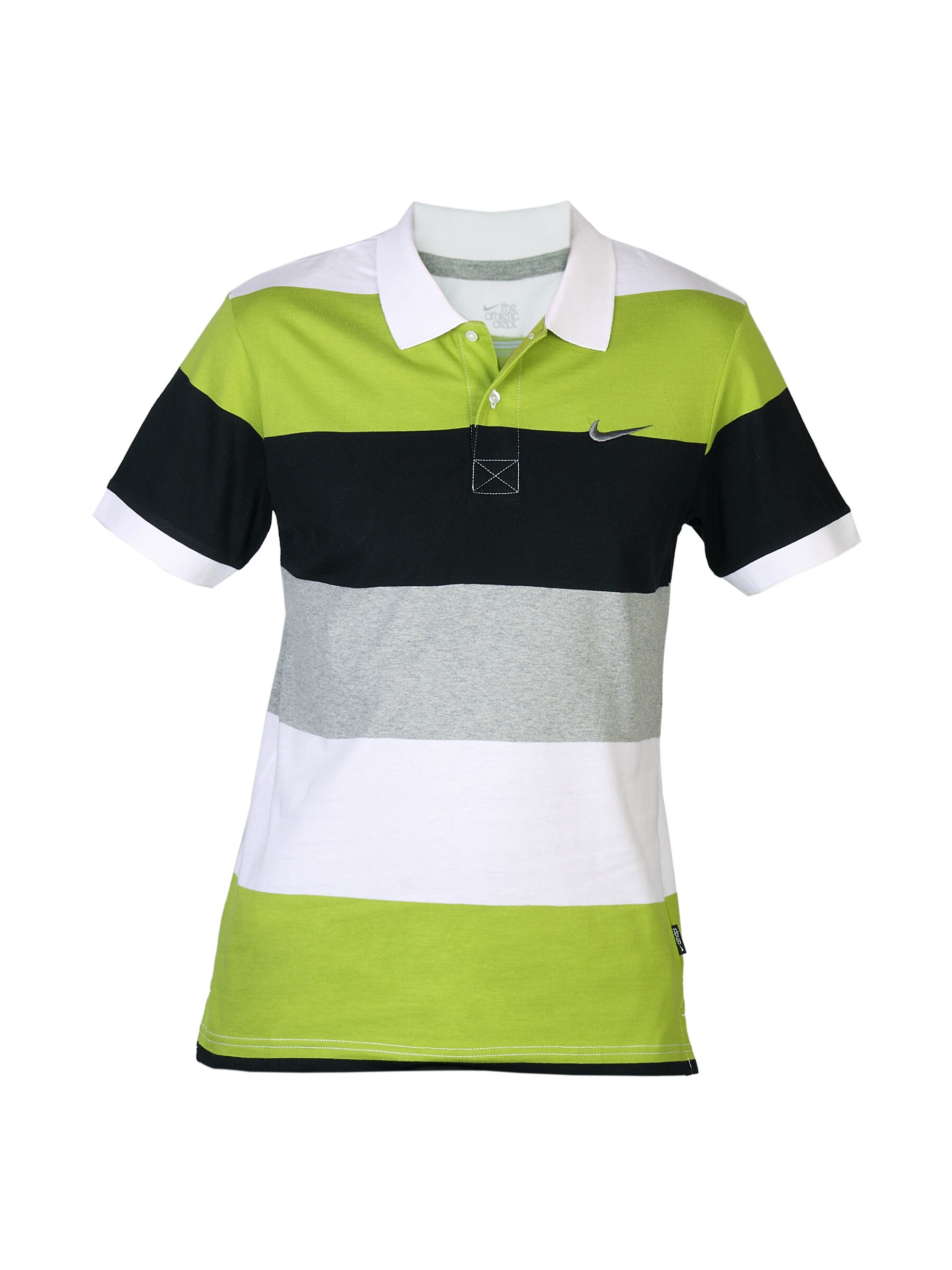 Nike Men Grey Multi Coloured Polo T-shirt