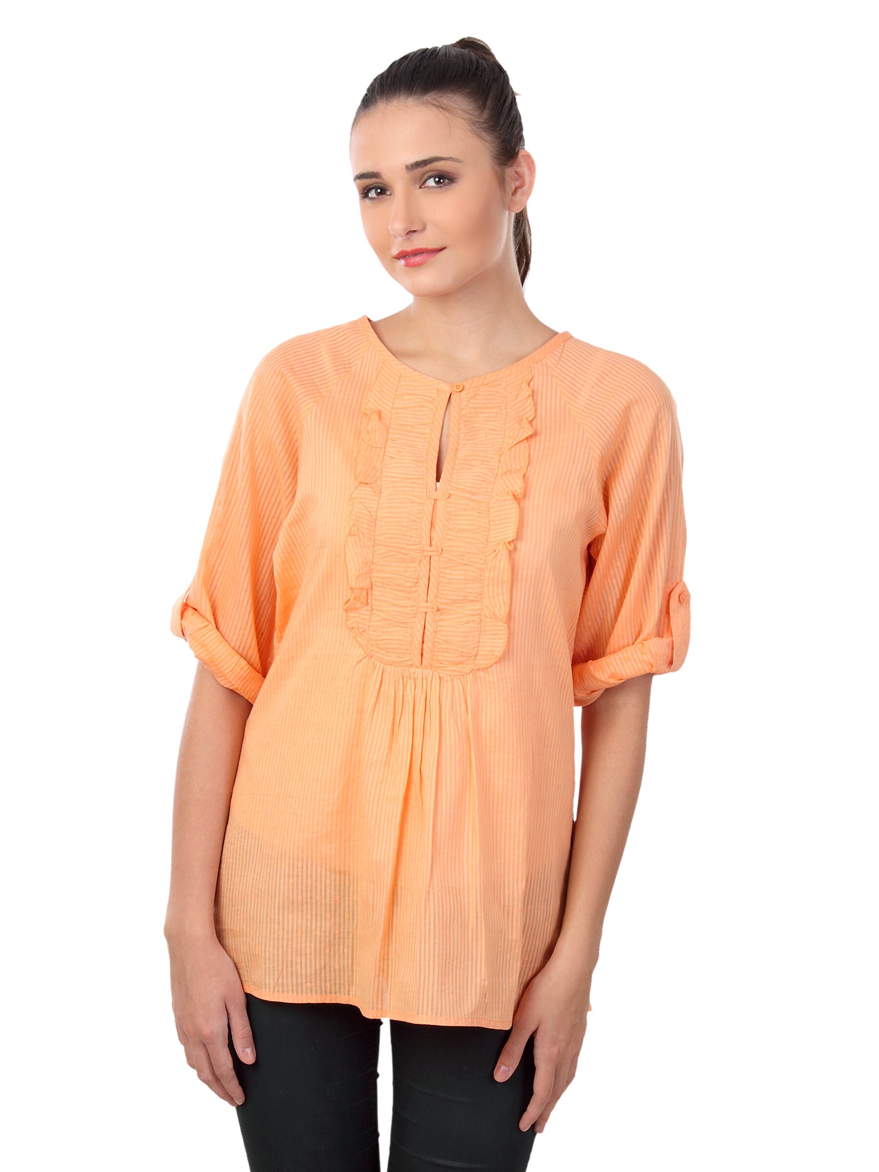 Latin Quarters Women Orange Top